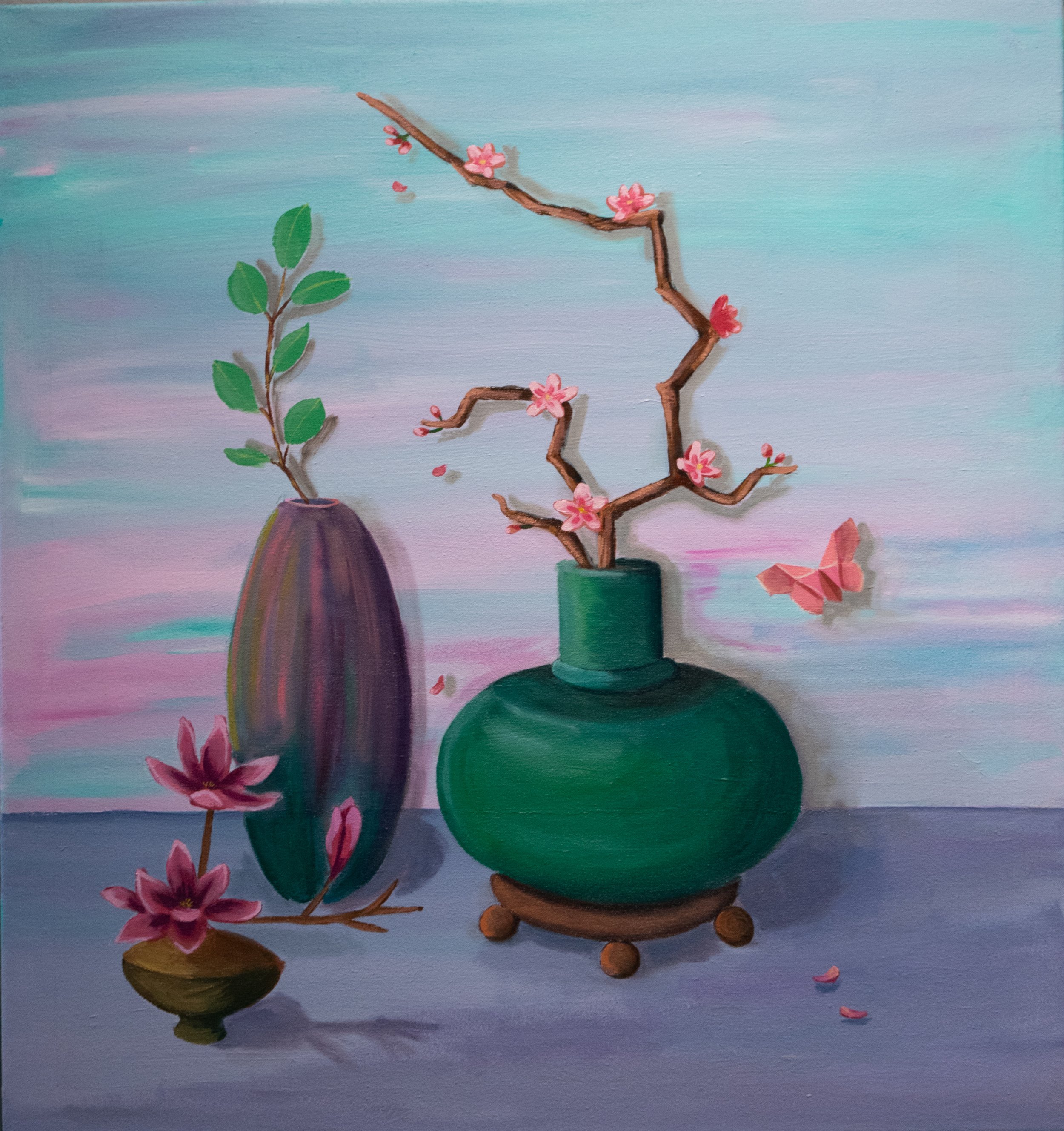 "Cherry Blossoms", Acrylic on canvas, 2025