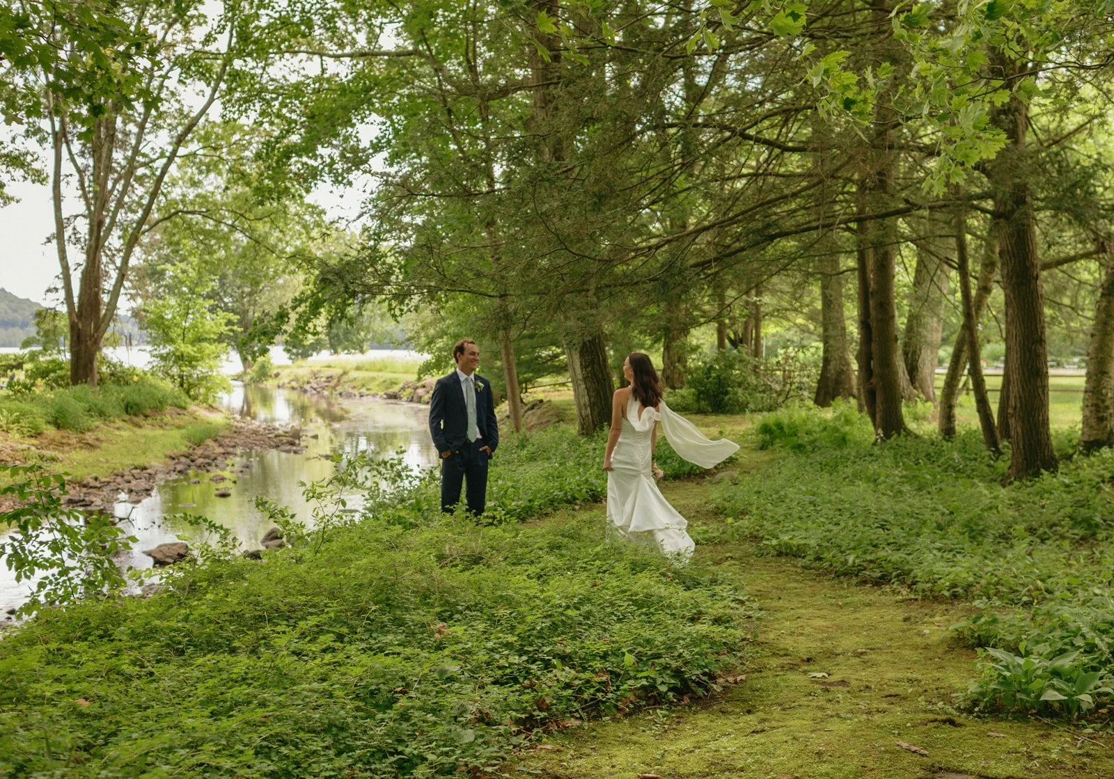 First Look from a Fairytale New England Wedding Weekend