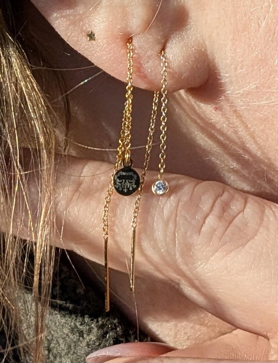 Gold filled threader earrings