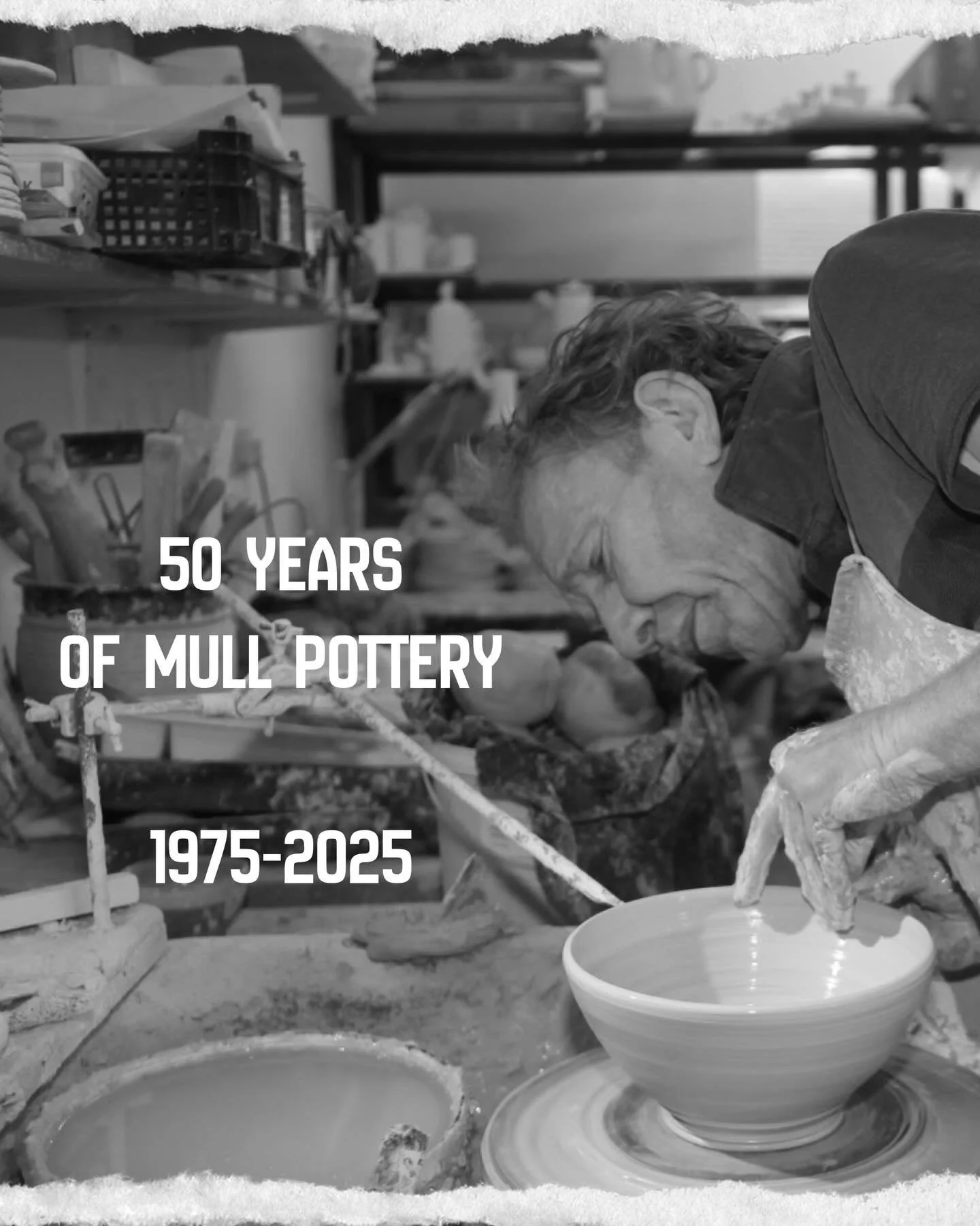 2025 has been a very special year for Mull Pottery - most importantly marking 50 years since establishment in 1975. 
From humble beginnings at the back of the Mishnish Hotel when mugs cost &pound;1, the pottery has seen new premises, new designs, and