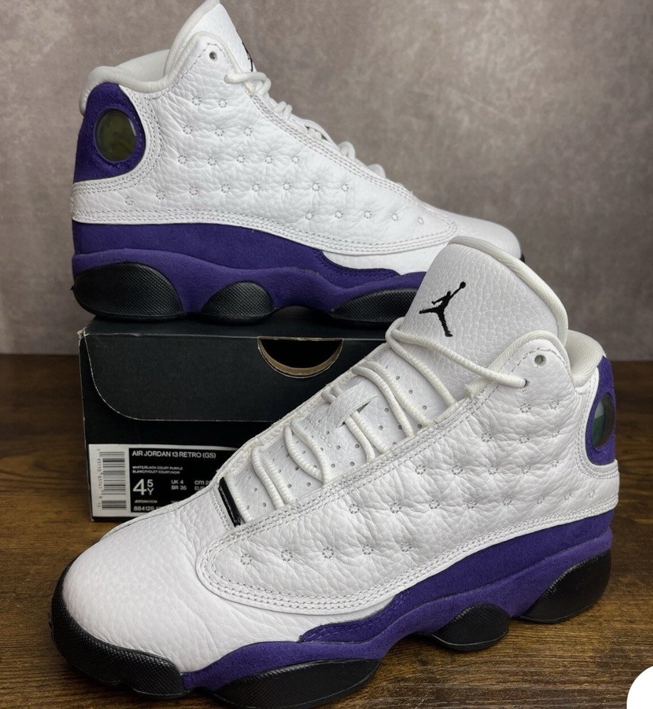 jordan 13 purple and white ( lakers)