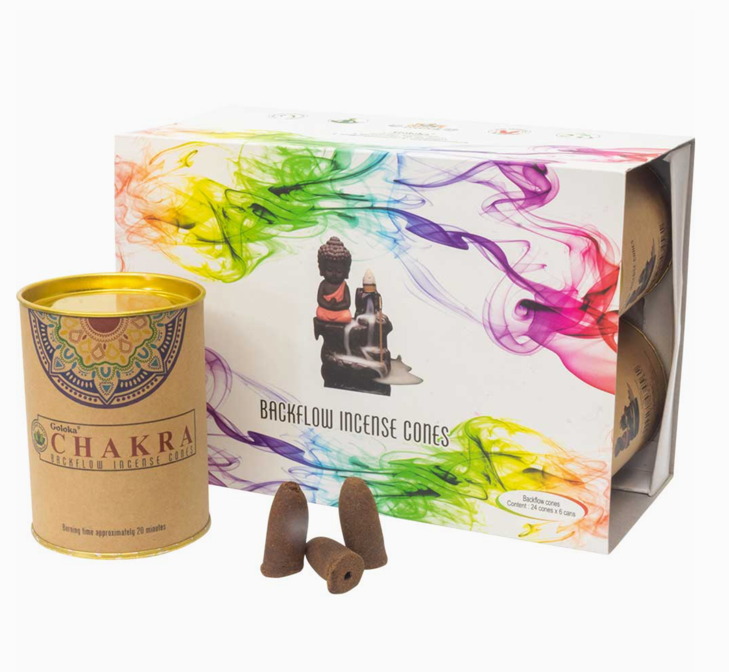 Backflow Cone Incense - Chakras