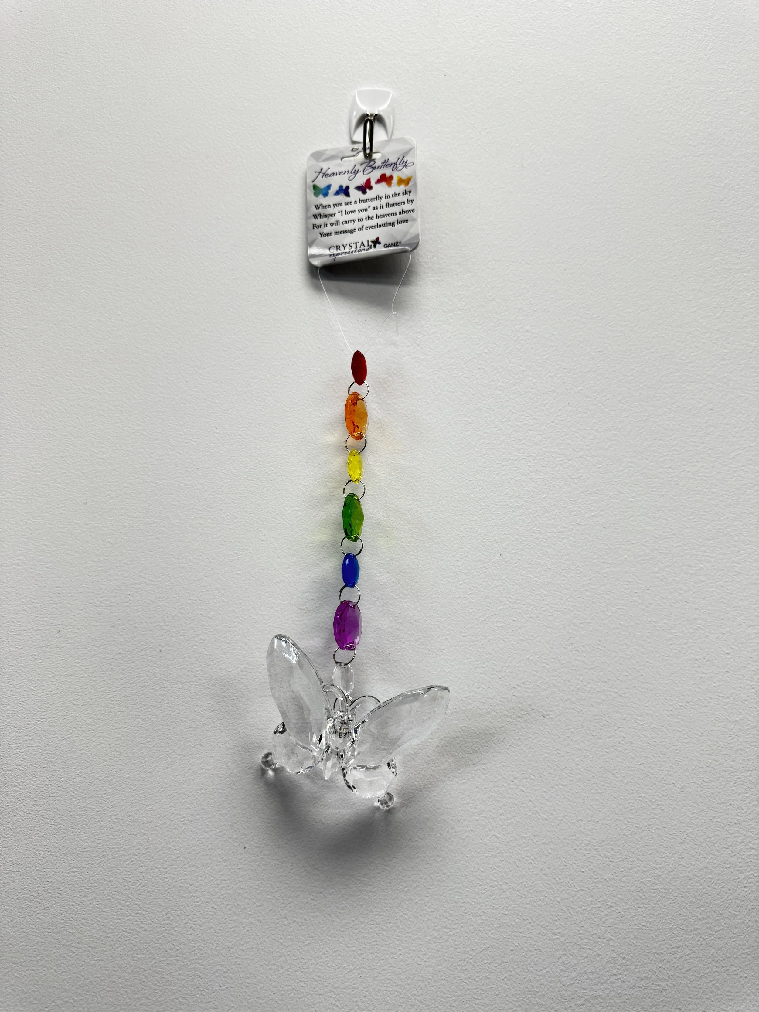Rainbow/Clear Butterfly Suncatcher