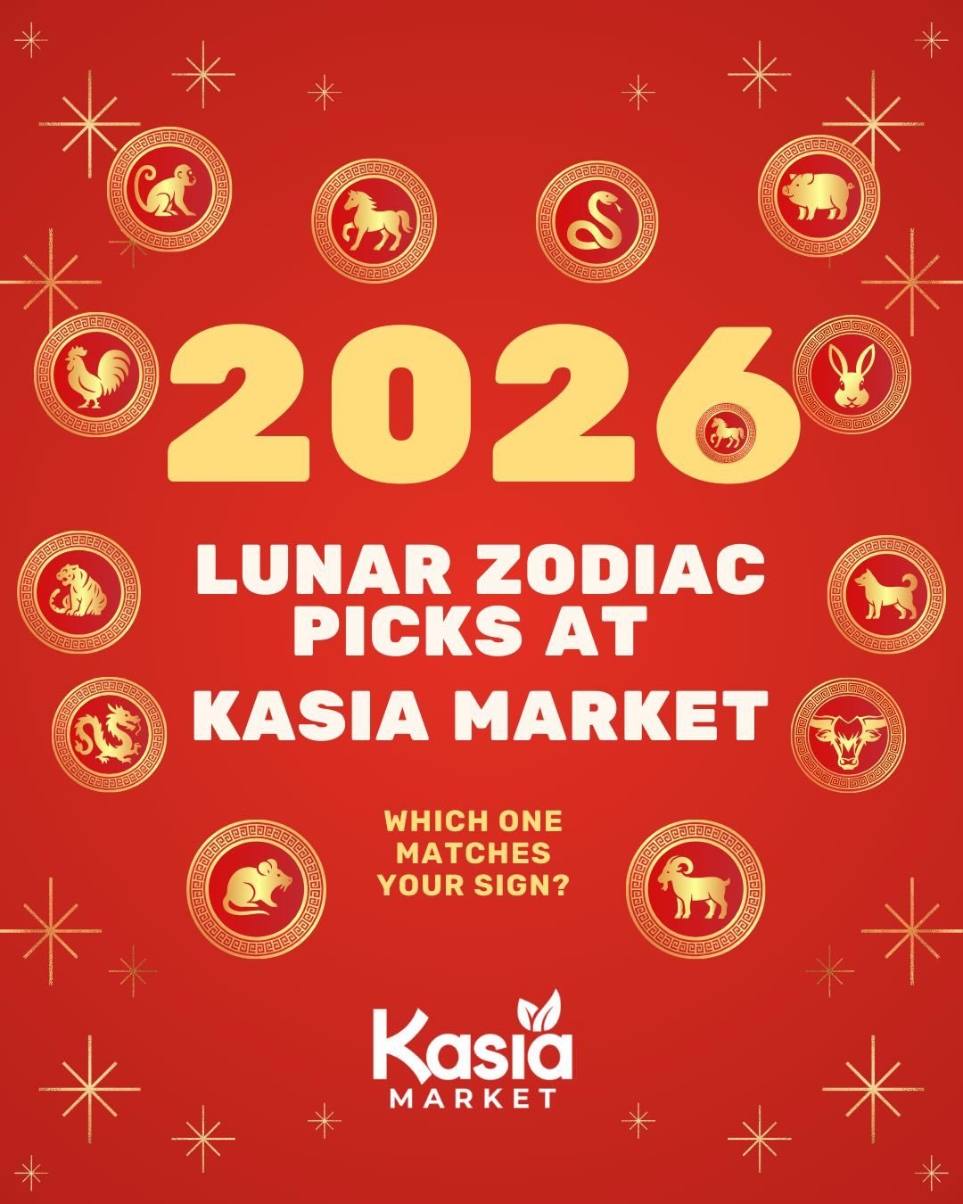✨ Lunar Zodiac Picks at Kasia Market ✨

Celebrate the Lunar Zodiac with favorites inspired by the 12 animal signs. From snacks to everyday essentials, find something special to match your Lunar Zodiac animal 🌙🐎

Which one are you? #lunarnewyear #ye