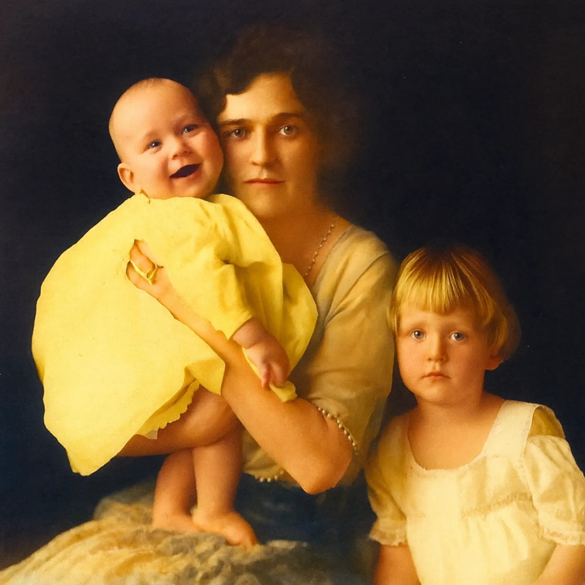 Helen Stein Johnson posed with her two young children.