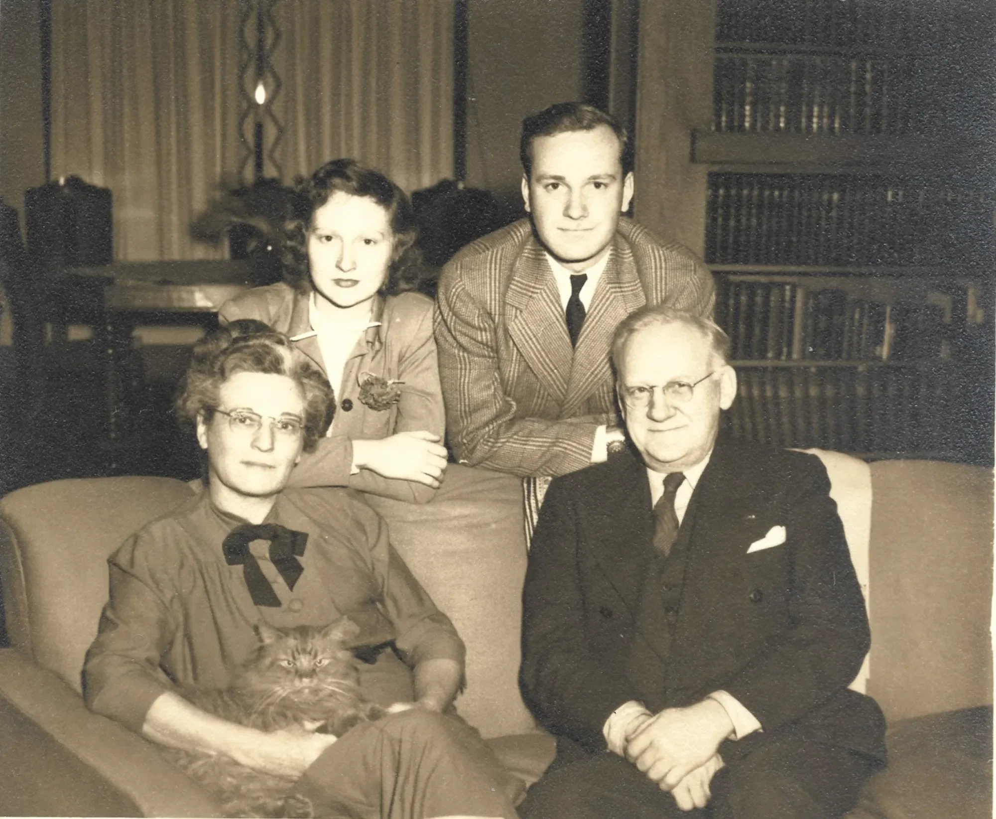 Helen Stein Johnson with her husband and their two adult children.