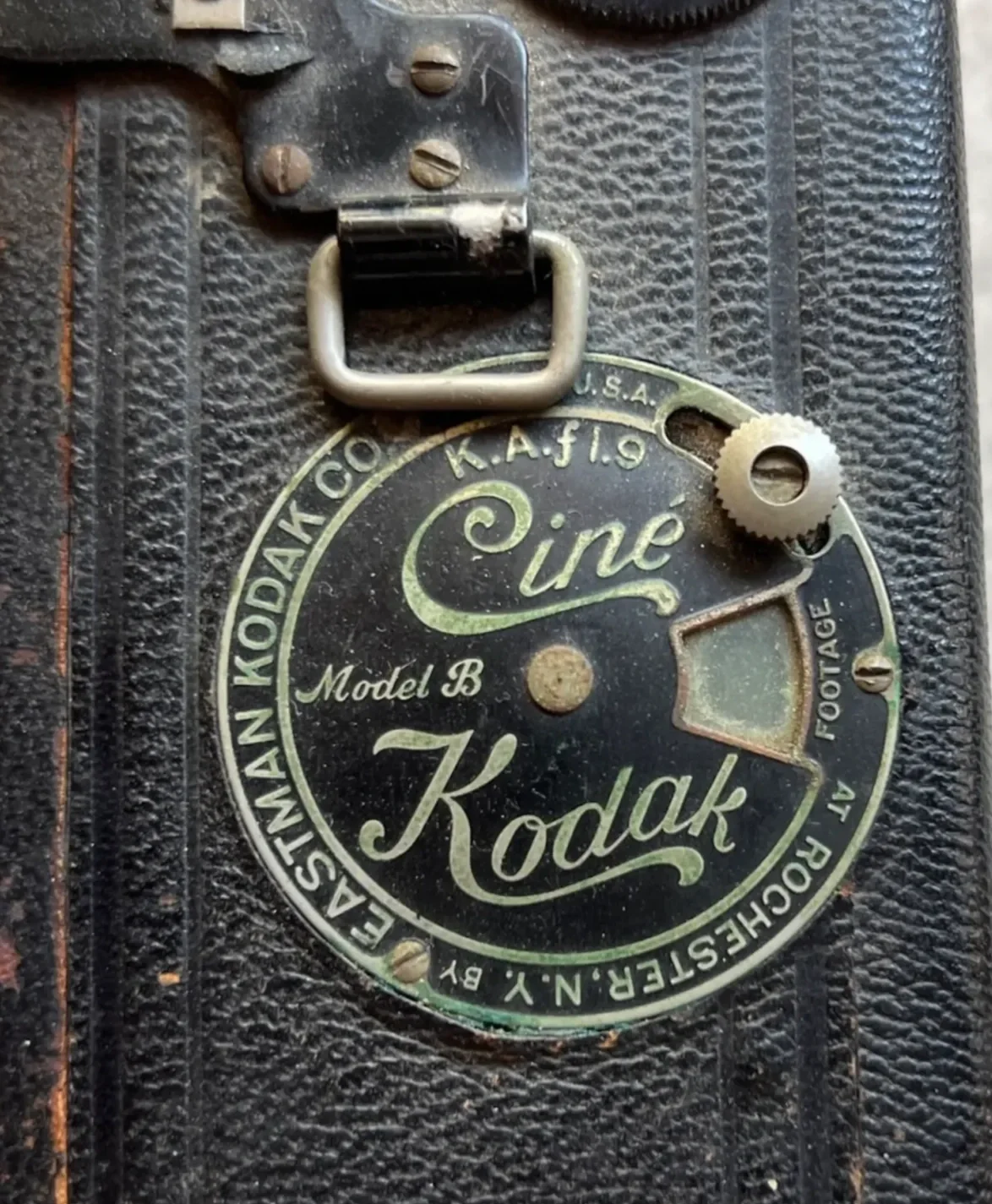 A top view of Helen's Cine-Kodak Model B.