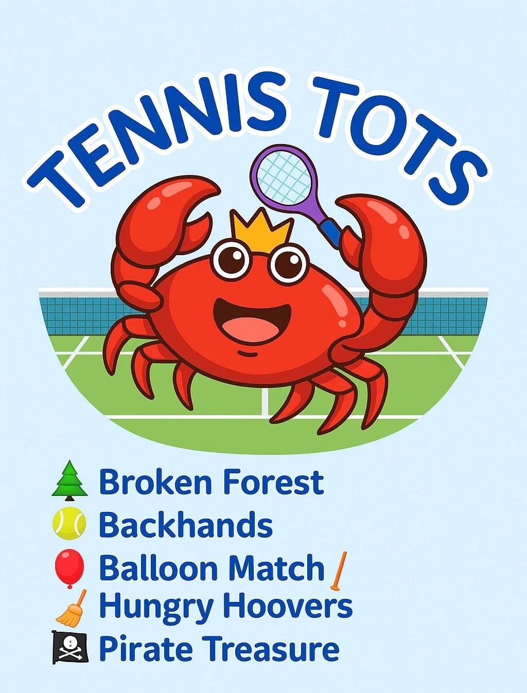 WEEK 4 – TENNIS TOTS LESSON PLAN 🦀👶
