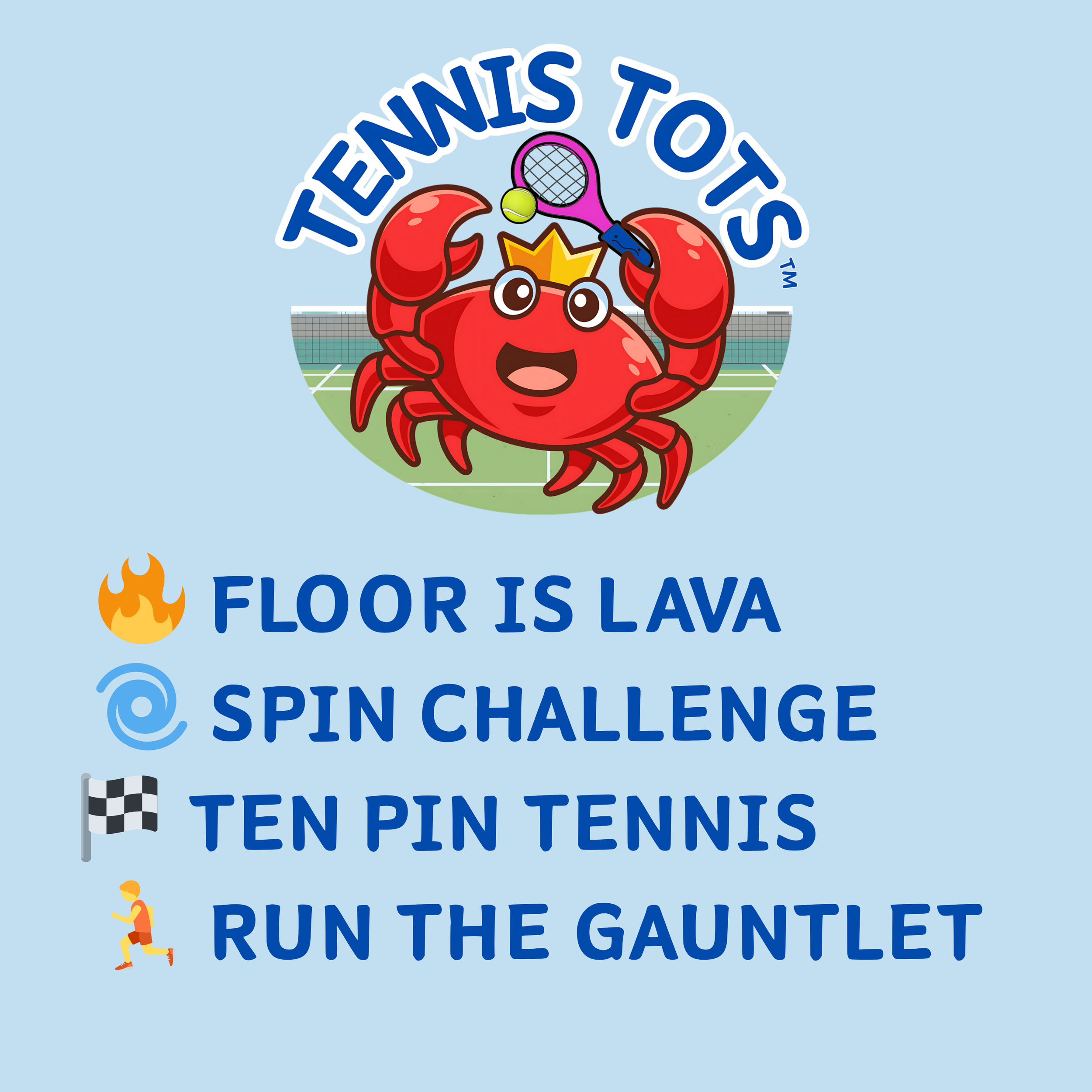 WEEK 7 – TENNIS TOTS LESSON PLAN 🦀👶