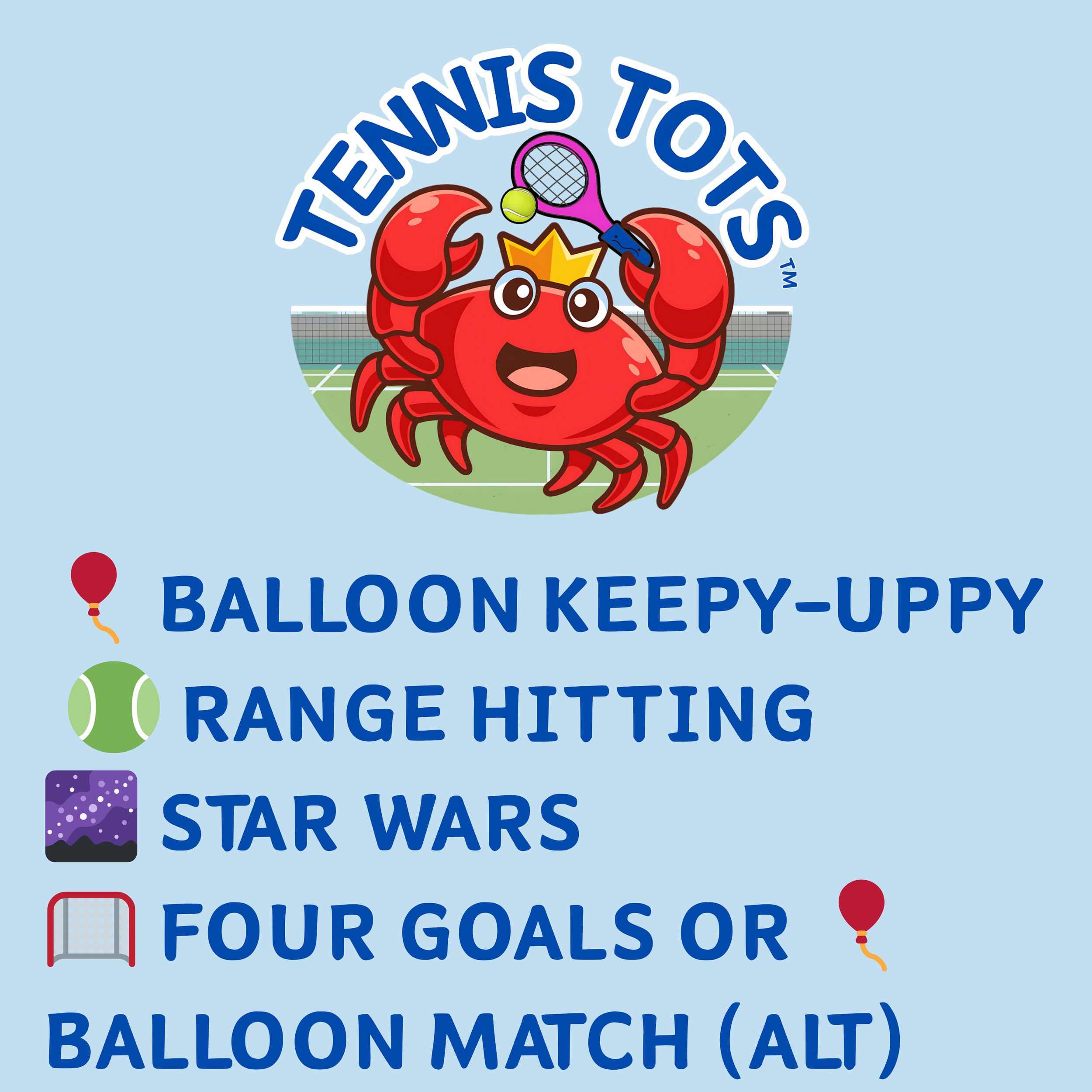 🦀🎾👶 Tennis Tots – Term 2, Week 3