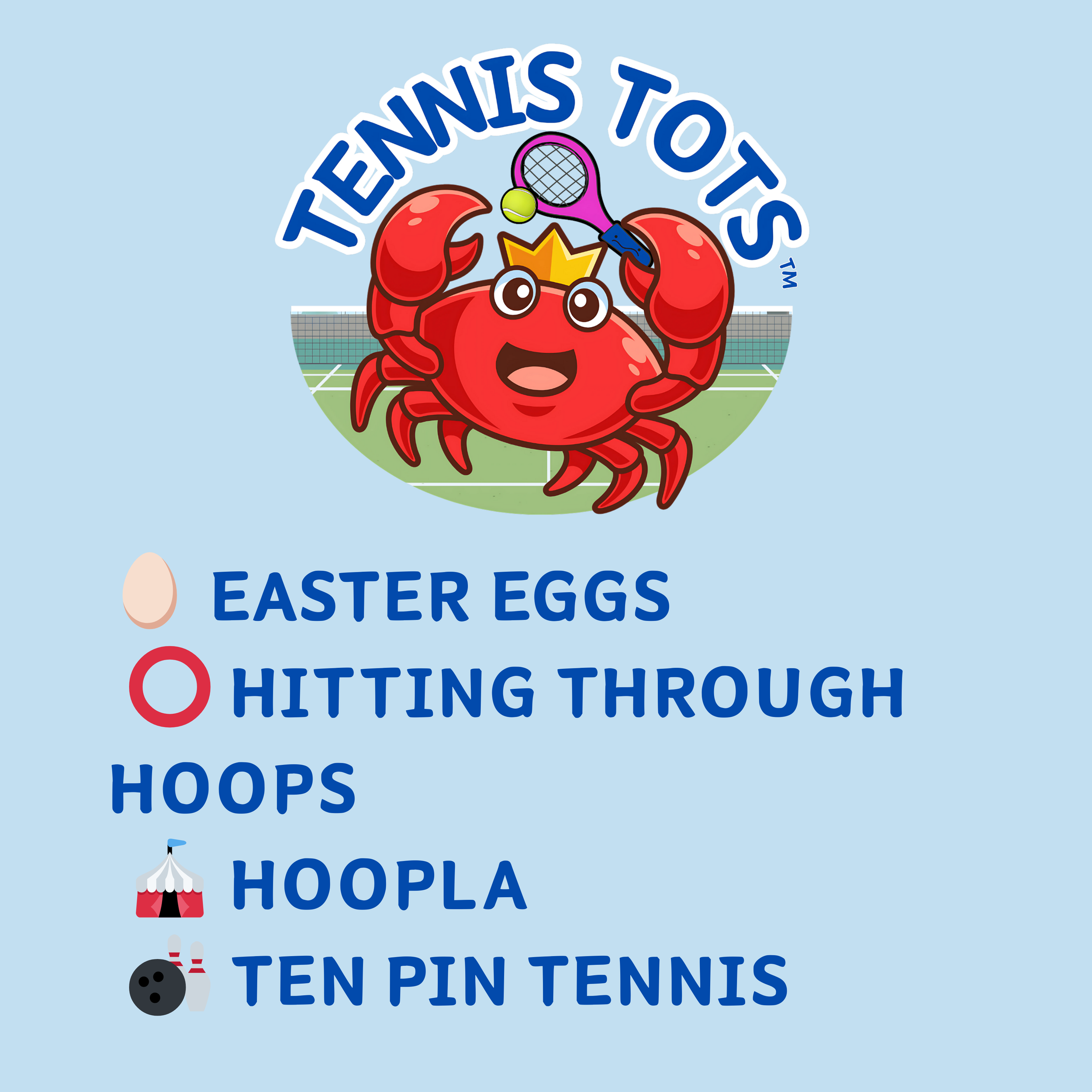 Tennis Tots, Week 5, Term 4 👶🦀