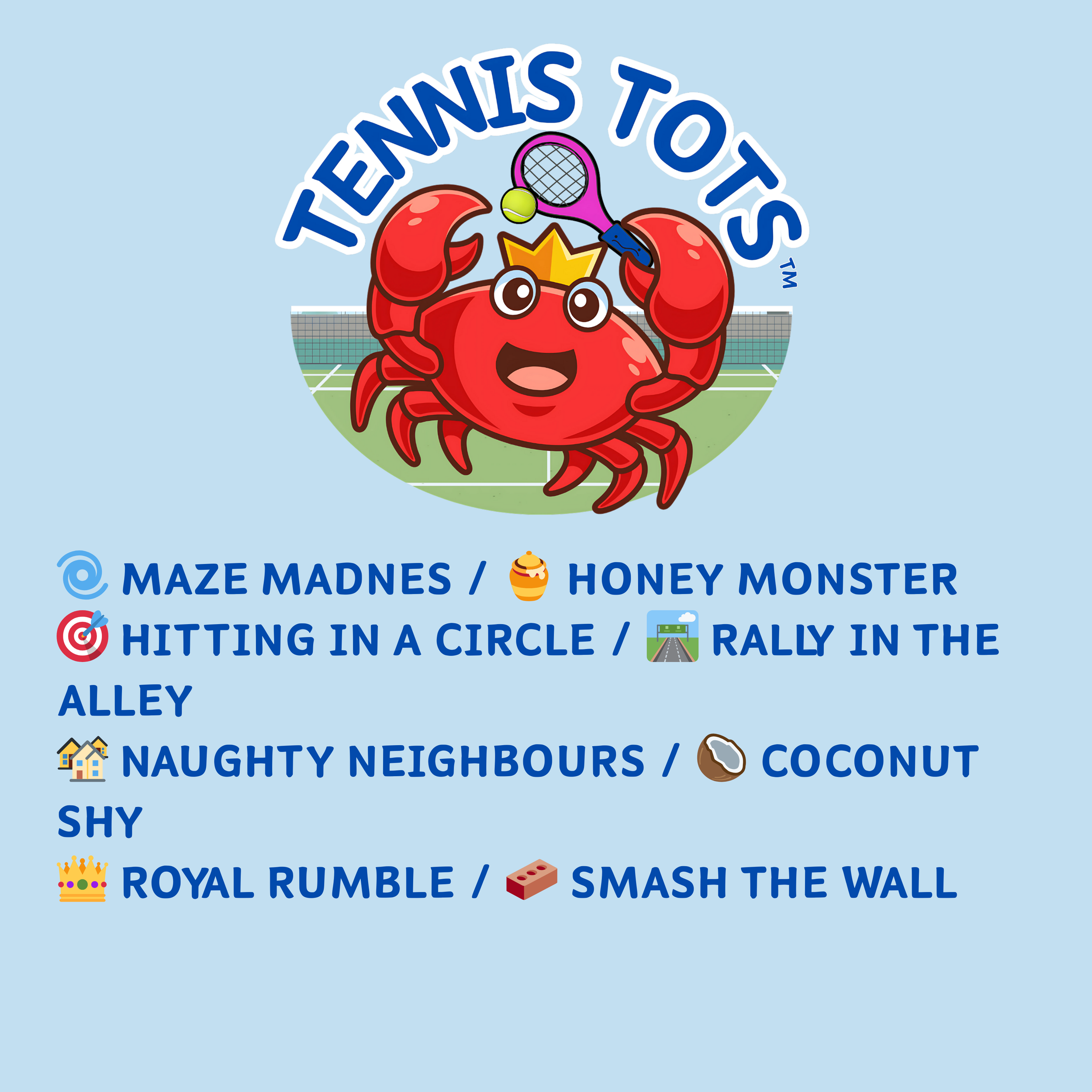 Tennis Tots, Week 5, Term 5 🦀👶