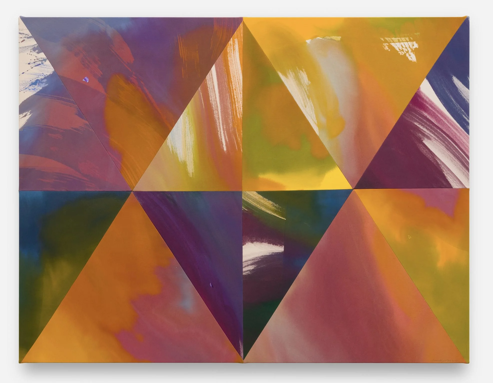 Heather Day, Magenta Tempest, 2025. Mixed media on sewn canvas, 57 x 74 in.
