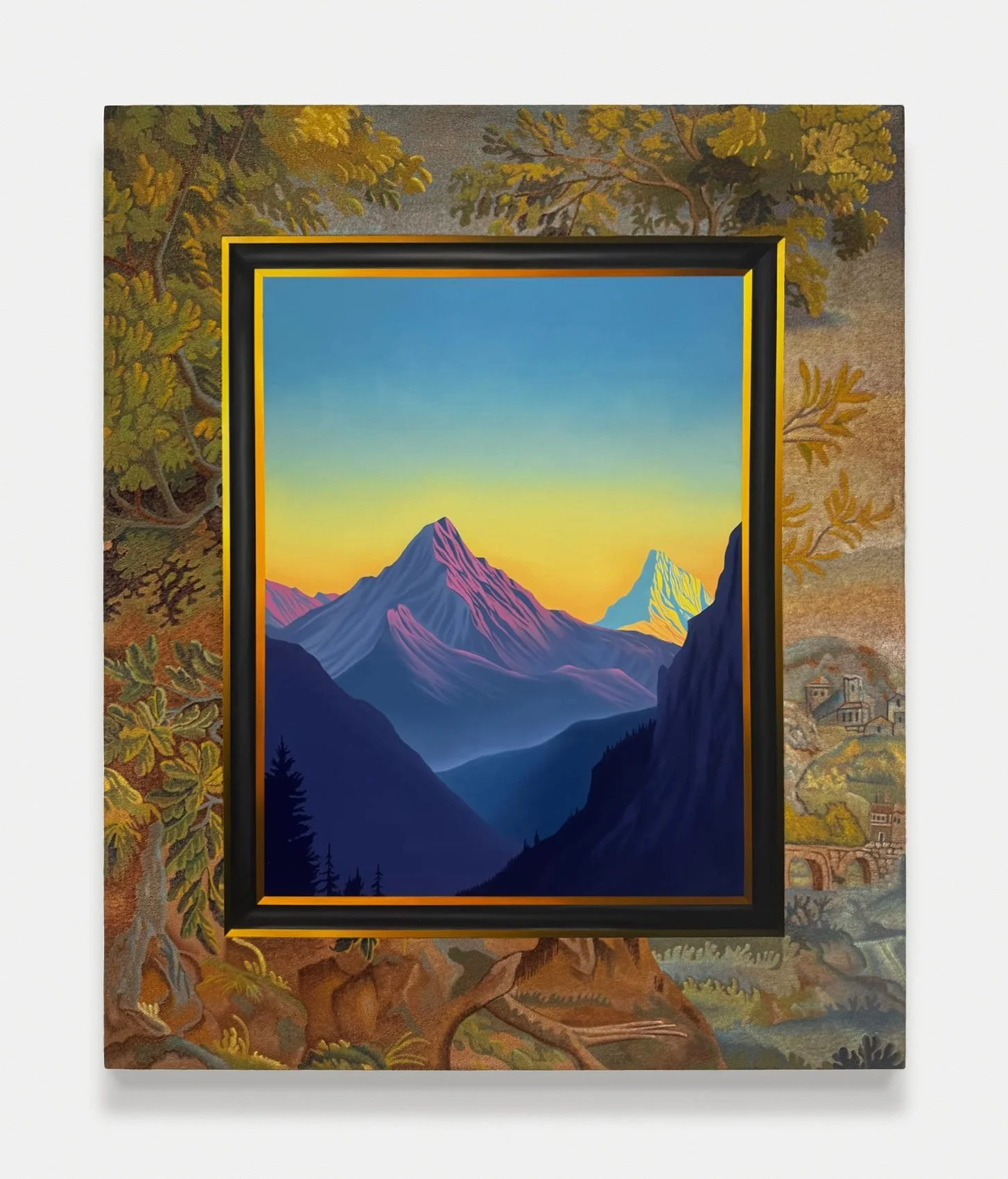 Stephen Thorpe, In the Silence of the Mountains, Nature Whispers Secrets, 2025. Oil on denim, 36 x 30 in.