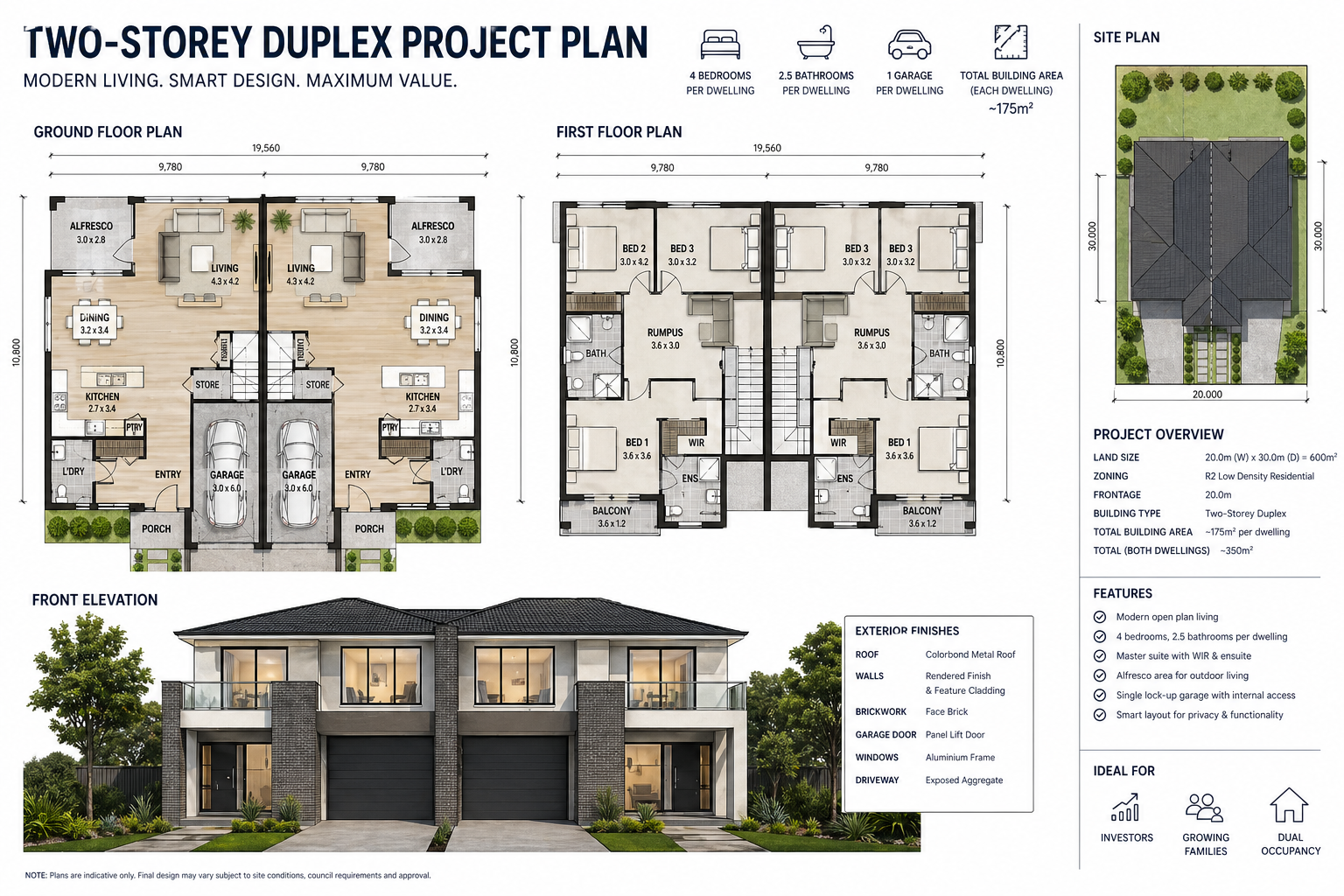 two-storey duplex project plan sample