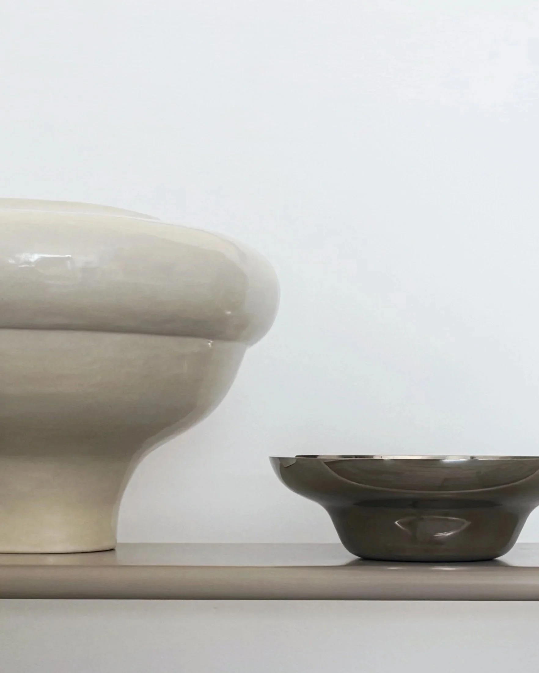 Hand-made Ampla stoneware pieces by SOIO Studio