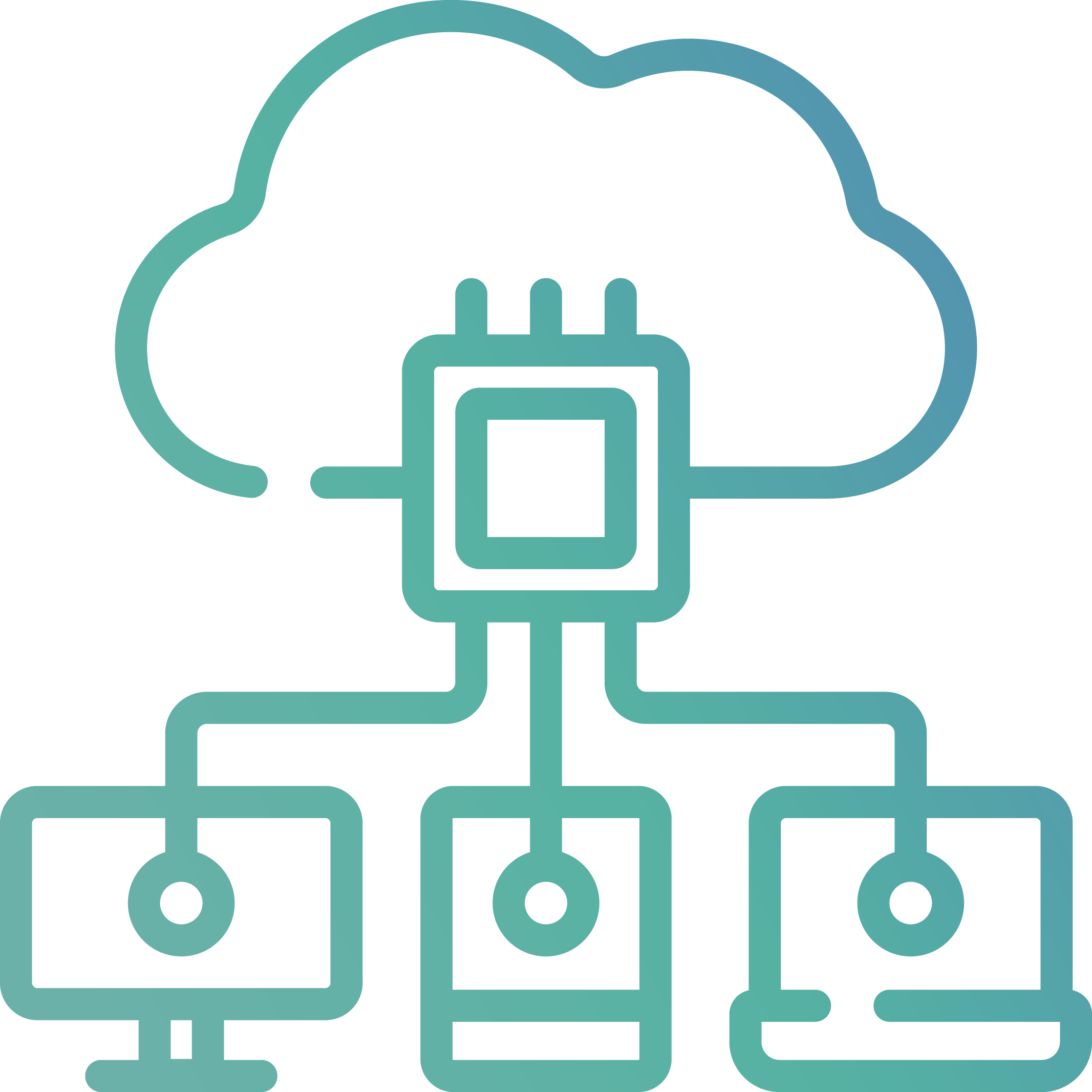 A multi-device cloud computing illustration