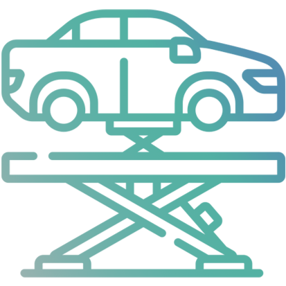 A graphic illustration of a pickup truck with a stylized arrow pointing to the right.