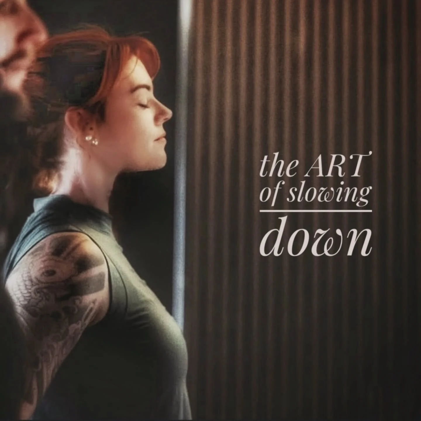 Sharing a little reading read aloud at the end of our restorative class tonight, while our members were releasing into a series of of deep hip stretches. It's called &quot;The Art of Slowing Down&quot;
 Slowly,
let the edges soften.
Let the pace that