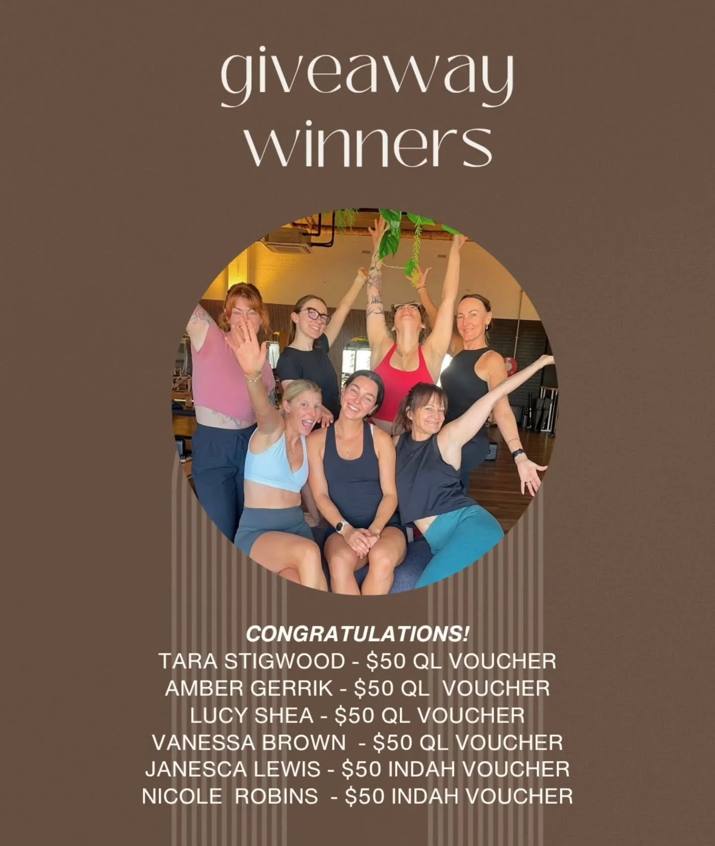 Congrats to everyone who completed 10 classes in the month of October to enter &amp; win from our friends @quietlifecoffee and @indah_day_spa! 🤎 The consolation prize? Feeling stronger, more flexible &amp; present every single day ✨️ 
Prizes can be 