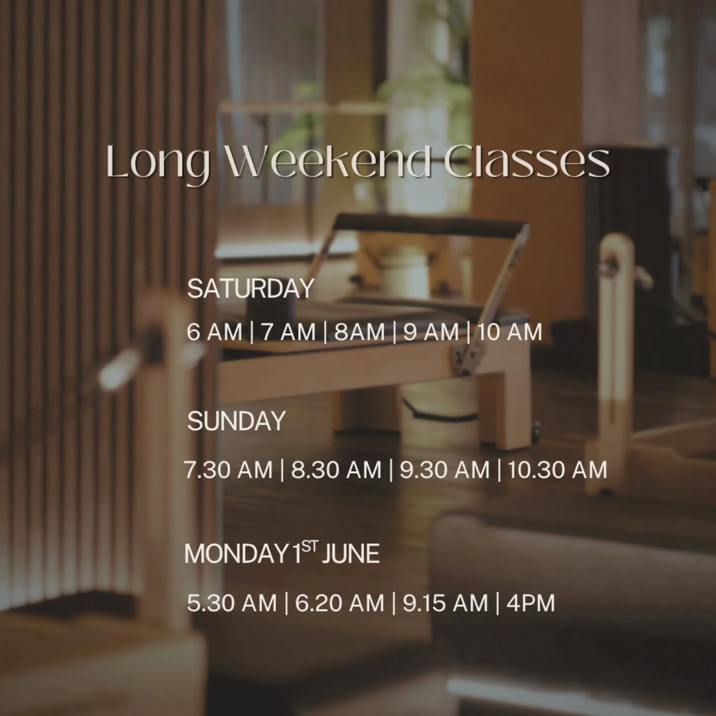 13 opportunities to move with us this long weekend 🌧