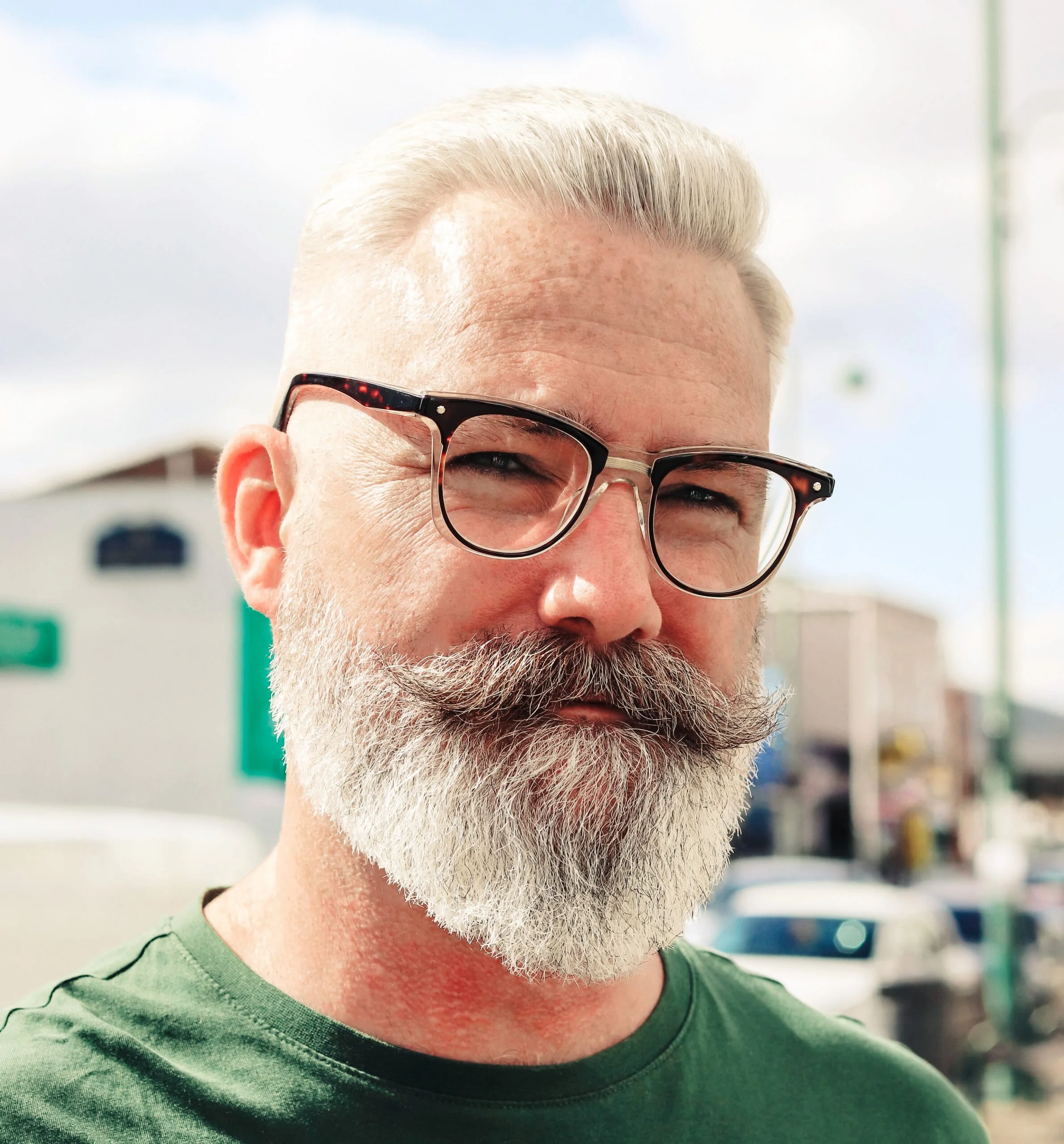 Cresswell Barber client after having a skin fade & beard trim