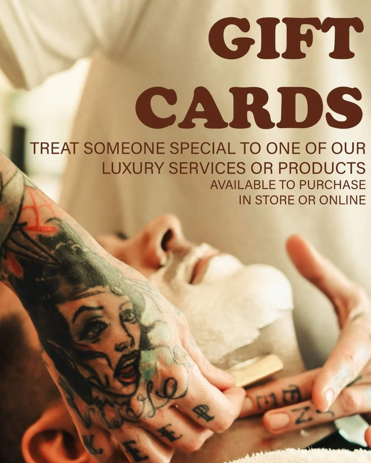 Tired of giving the usual presents on special occasions? 🎁

Treat the one you love most to a relaxing experience with us. 💆🏻&zwj;♂️

Available to purchase online or in store. 
www.cresswellbarber.com