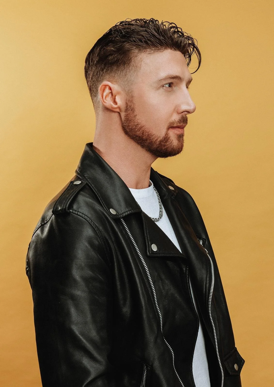 Model wearing a hair system