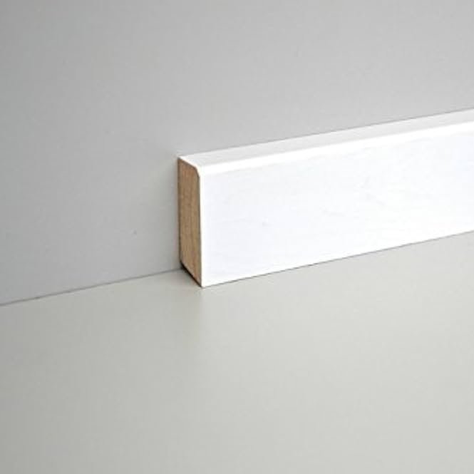 Battiscopa laccato bianco RAL 9016 40x13mm sagoma quadra - 3,22€/mt