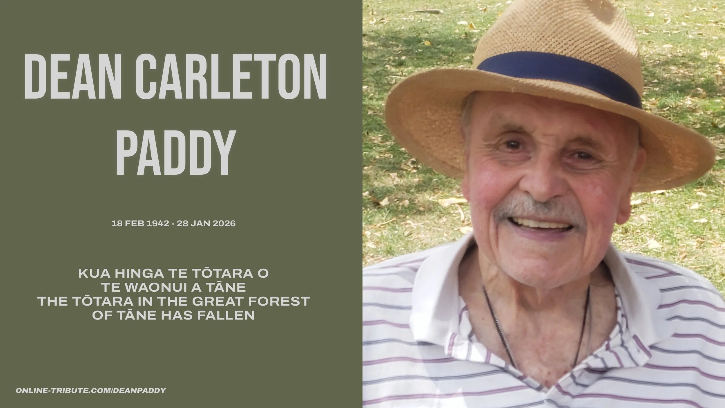 Funeral Service of DEAN CARLETON PADDY