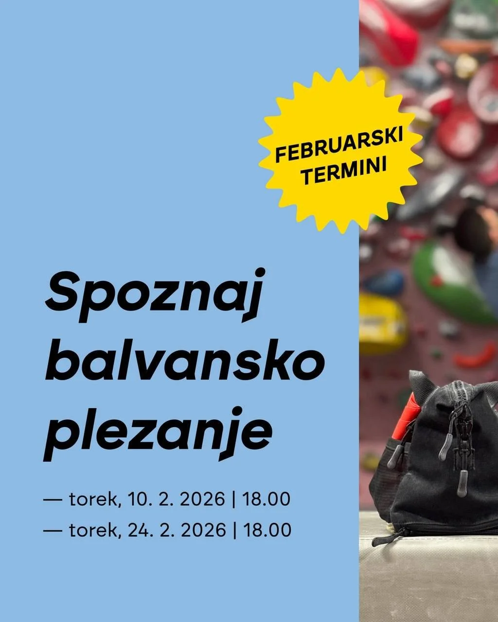 Enkratna priložnost, da z bolj&scaron;o polovico odkrijeta novo skupno aktivnost ali da začne&scaron; kuriti pustne krofe! 🤡

Uvodni uri Spoznaj balvansko plezanje bosta potekali v torek, 10. in. 24. februarja, ob 18. uri 👉 2 uri spoznavanja osnov 