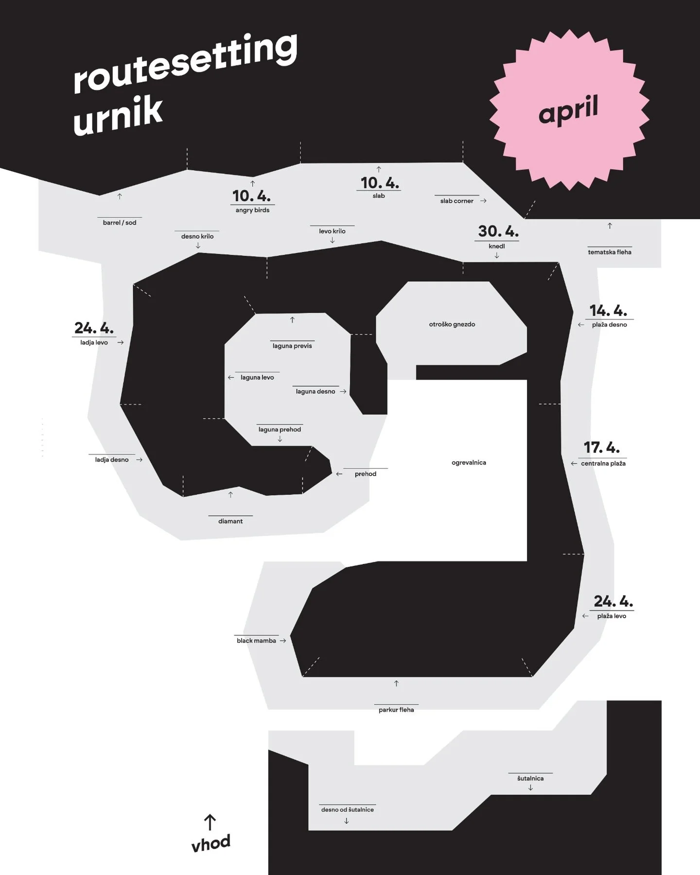 Setting plan v aprilu ⚙️ 

#klajmber #plezanje #plezanjejezakon #routesetting