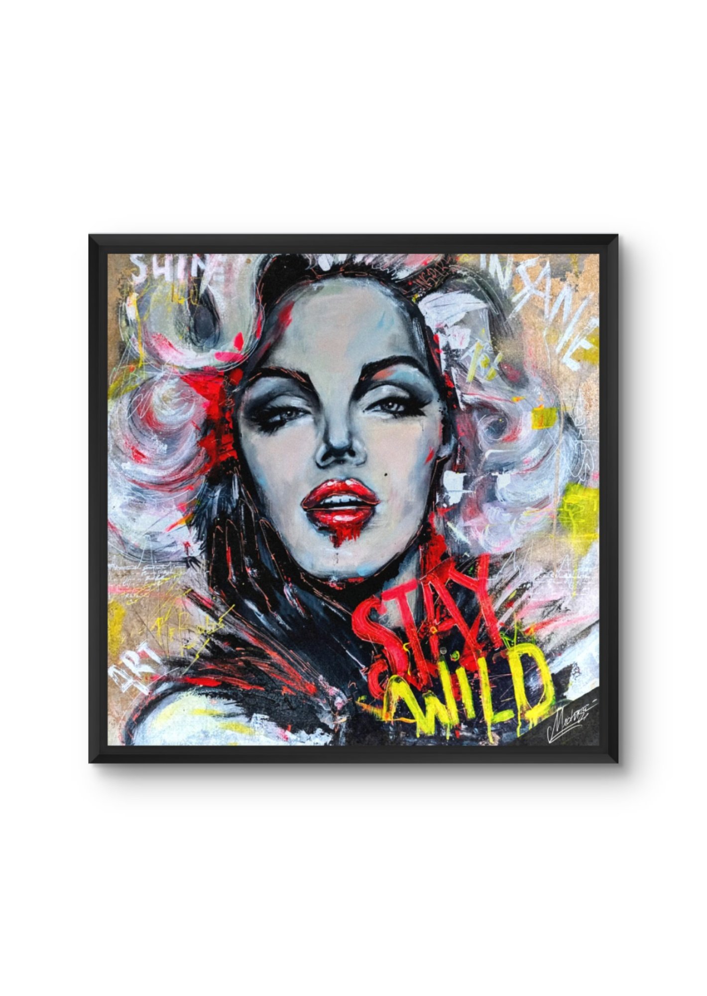 Toile pop art féminine Stay Wild style graffiti – Medusa Divine Art