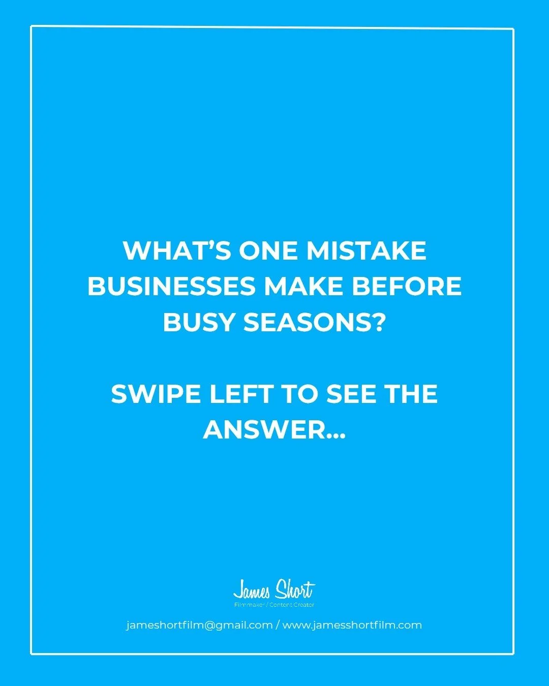 One mistake businesses make before busy seasons...

Save for later!

 #contentthatworks #dorsetcreatives #contentcreator #smallbusiness #springcontentcreation