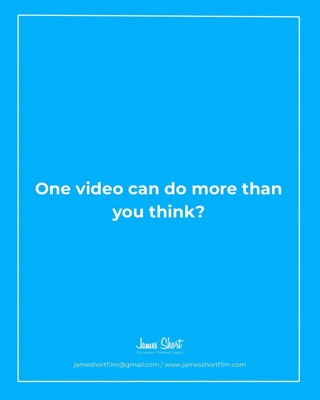One video can a lot more than you think!

Now is the time to expand your horizons, DM me to see about potential content creation.

#contentthatworks #dorsetcreatives #contentcreator #openforprojects #onevideomanystories