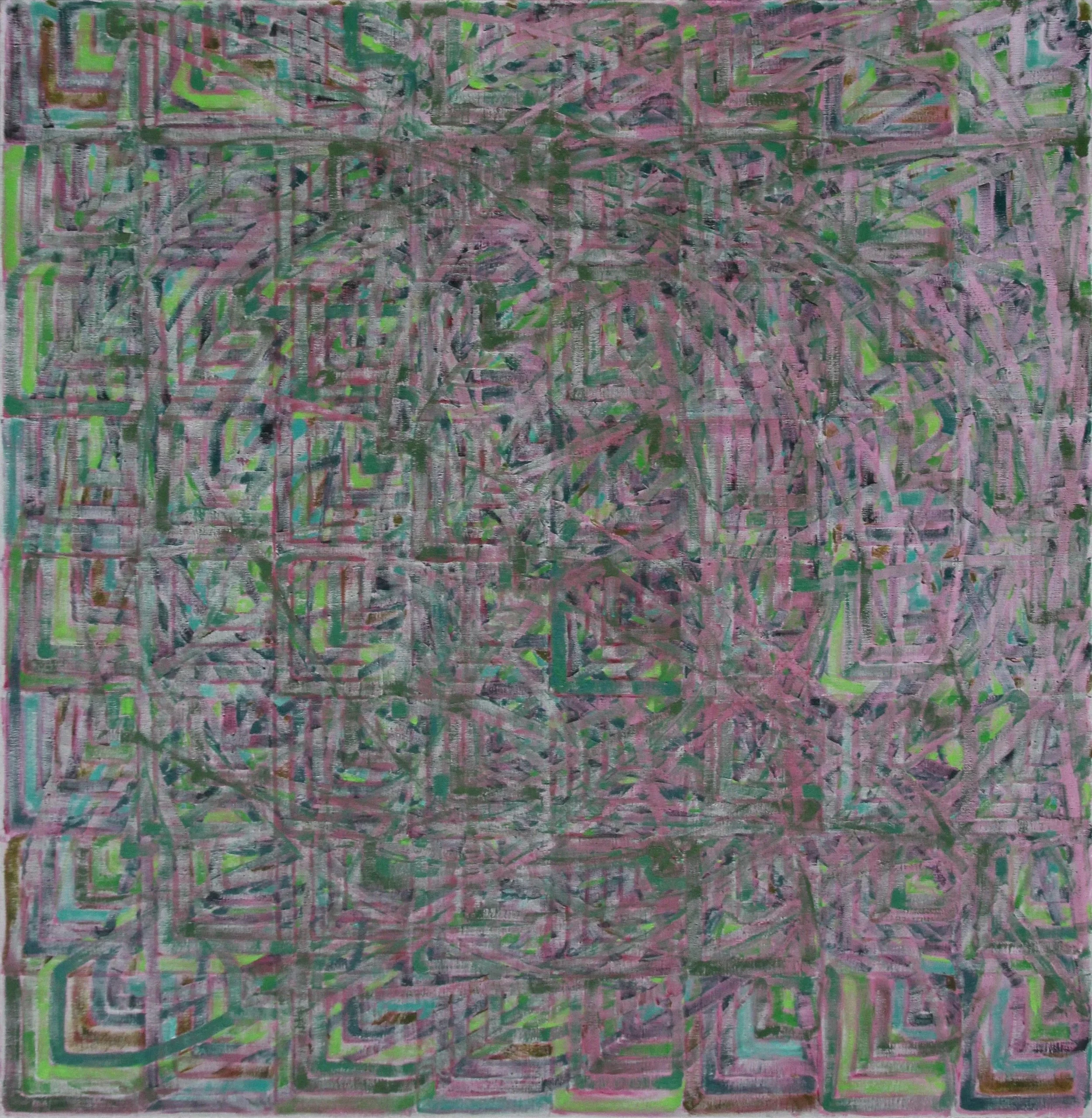 Pohled do koruny II., 2014, olej na plátně, 205.5 x 200.5 cm