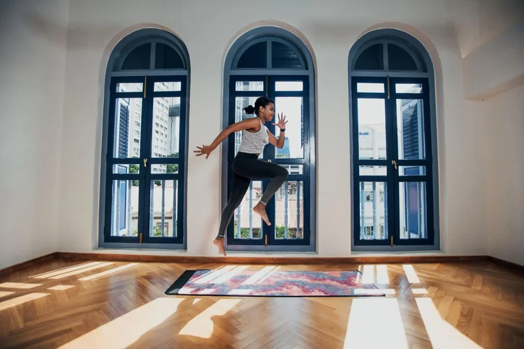 The practice room at Yoga+ Studio