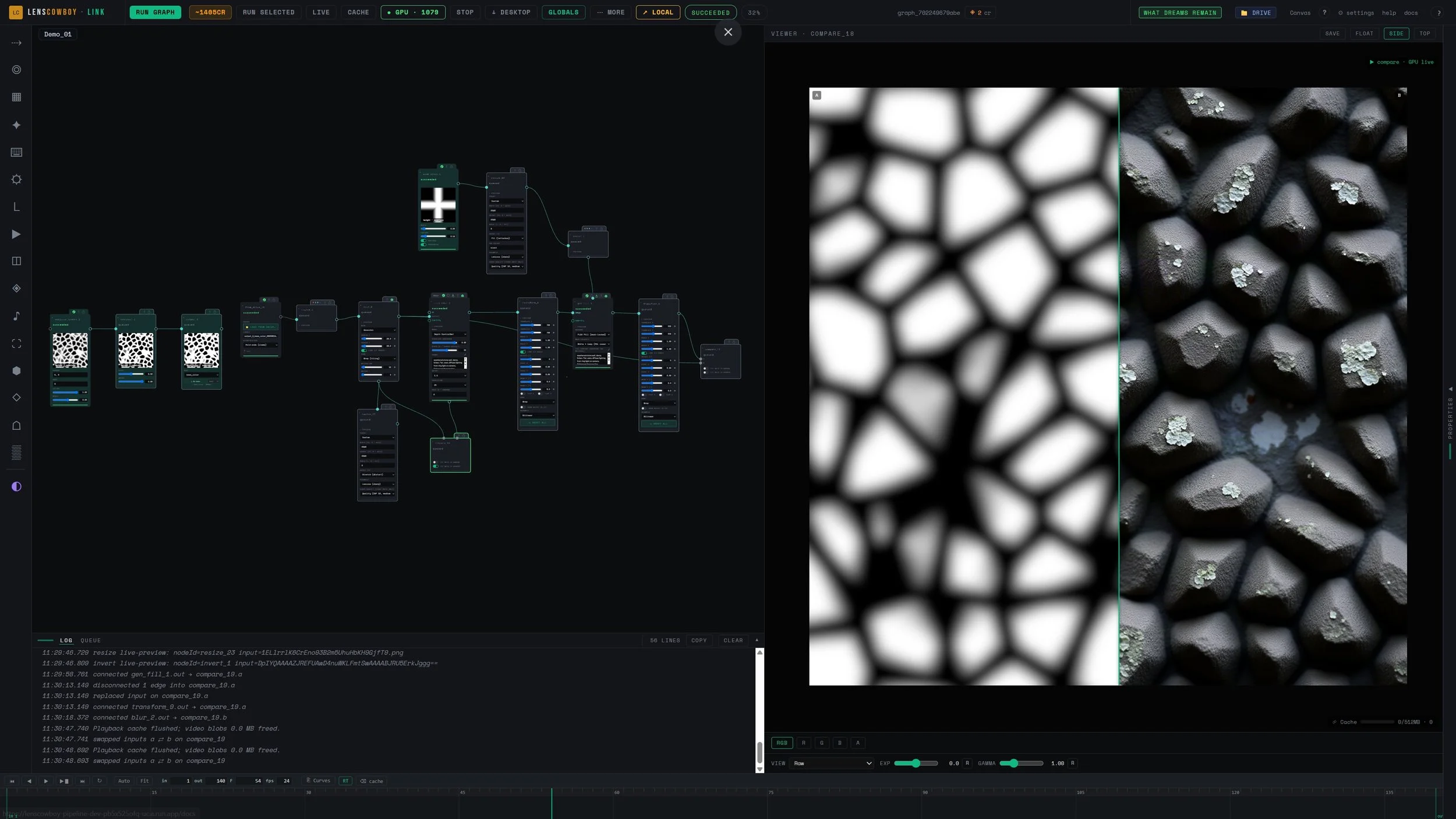 LINK now offers a range of procedural shaders to use in conjunction with generative nodes to produce seamless tileable textures with color and displacement maps. #lenscowboy #generativeai #vfx #compositing