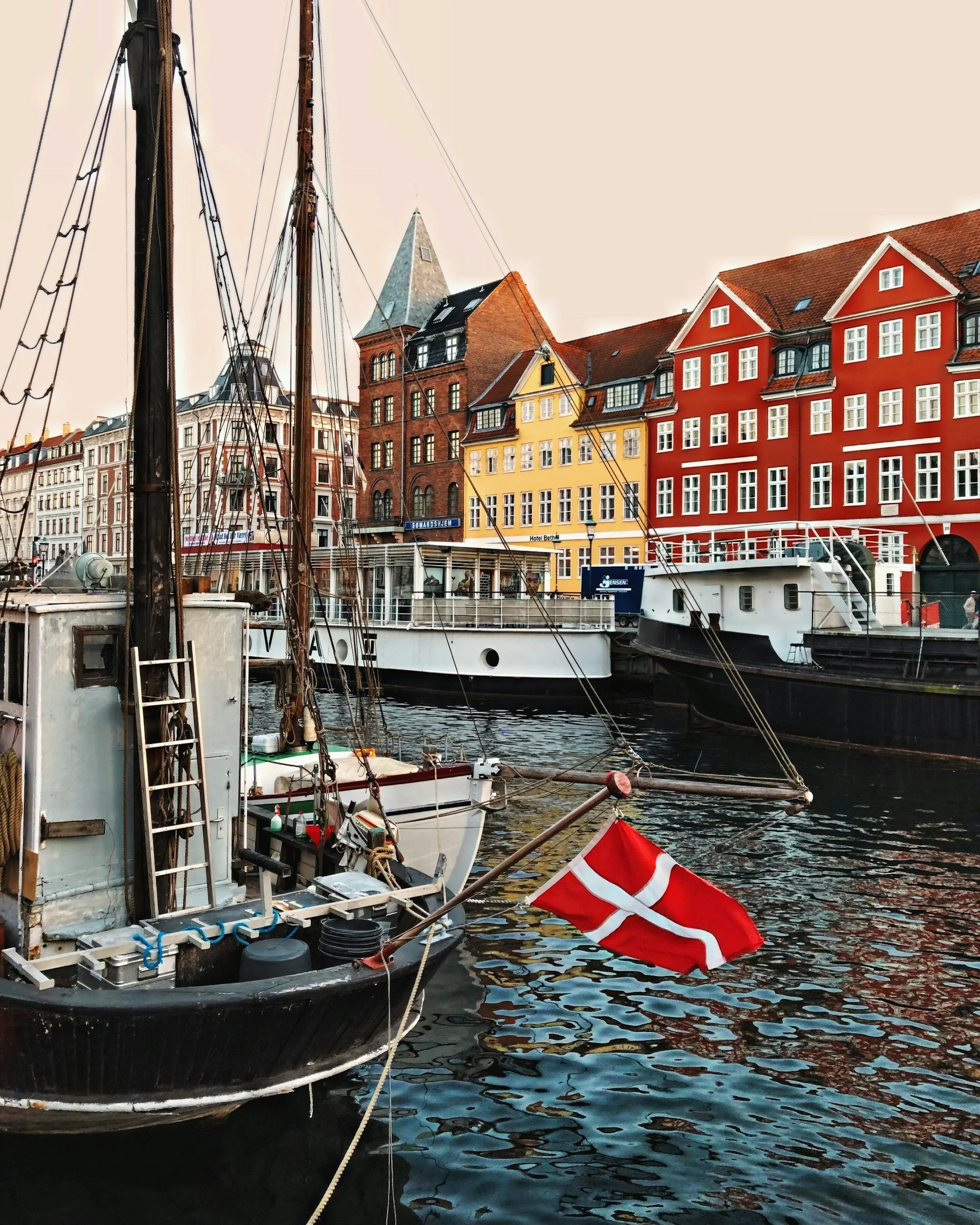 Nyhavn colourful houses along a historic canal in Copenhagen.