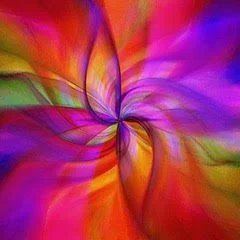 multicoloured image of a sound flower