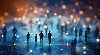 silhouettes of people showing energetic connections between them