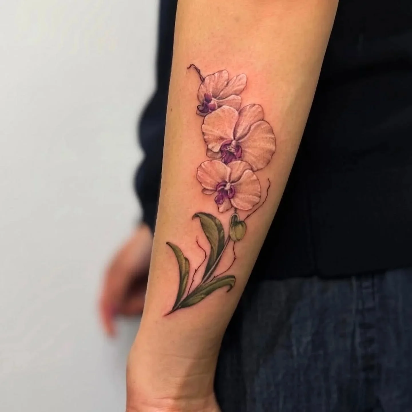 Matching Orchids
By @olha.steblii 
Last bookings available for this year!

Email : bookings@origintattoolondon.com