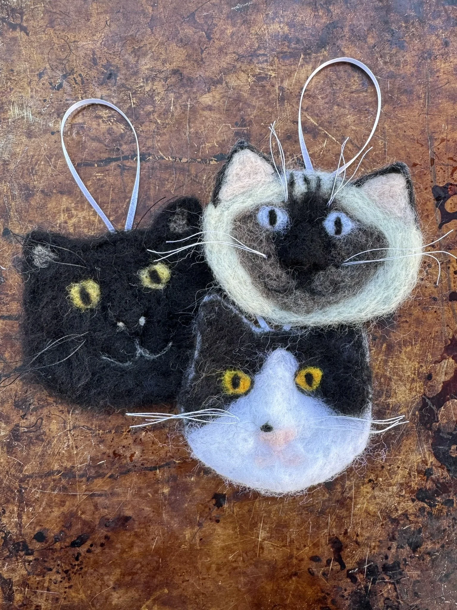 Needle-Felted Cat Portraits