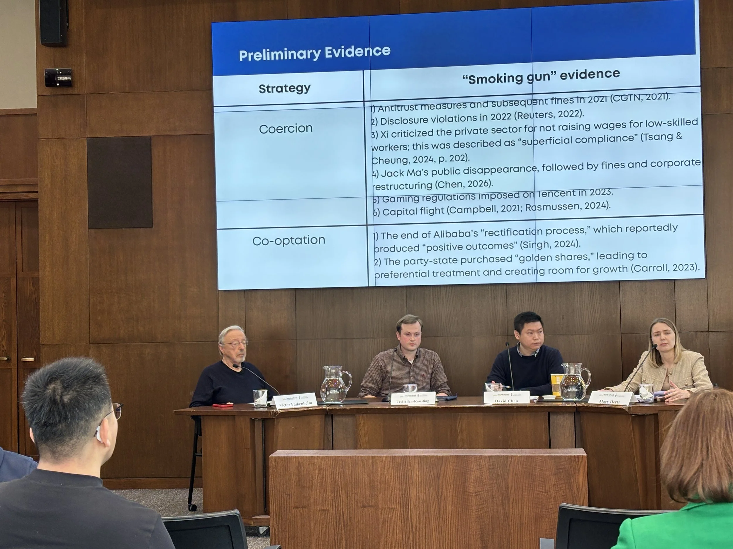 Graduate Fellow Mary Hertz presents her research findings on private sector contributions in Xi’s “common prosperity”