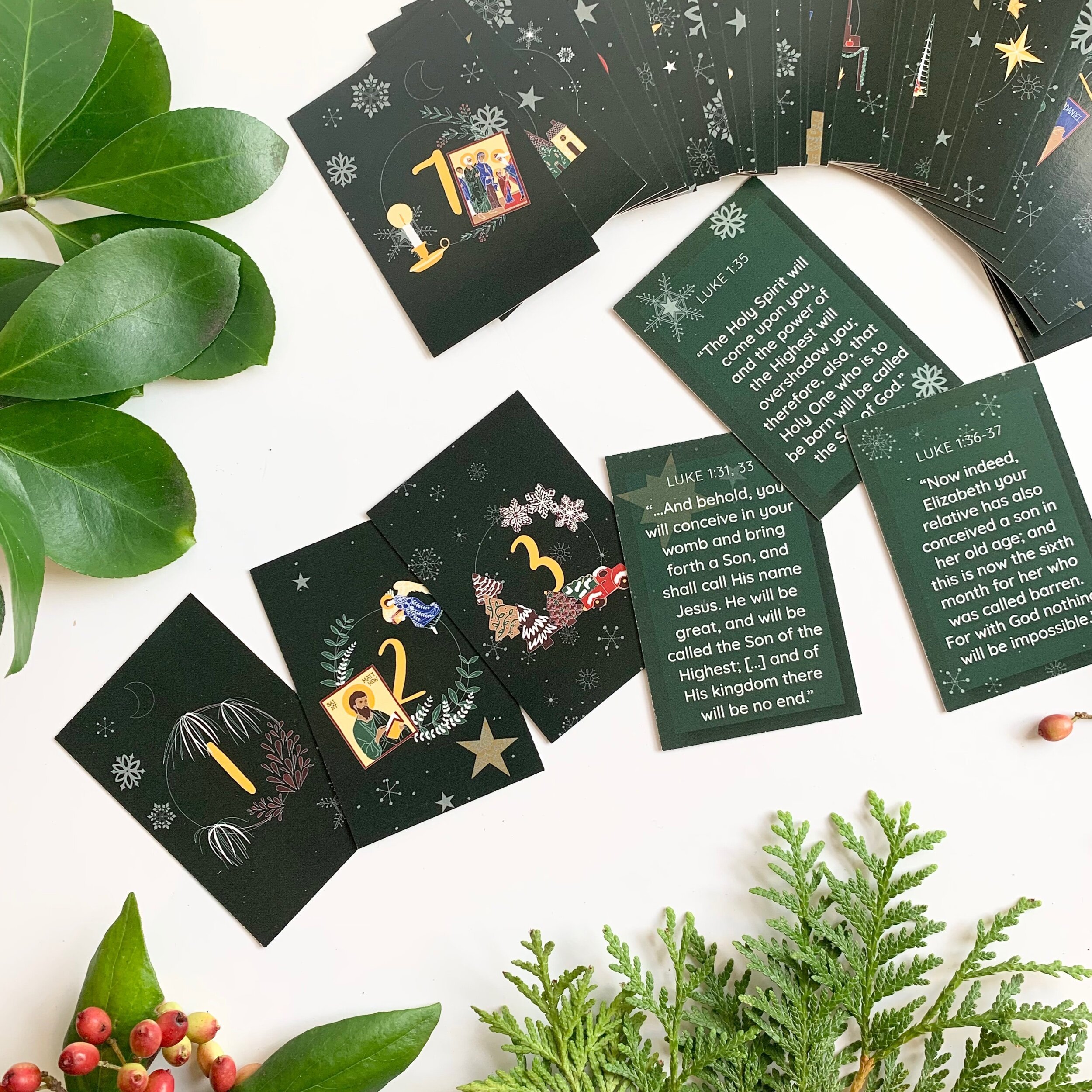 40 Day Advent Countdown Cards