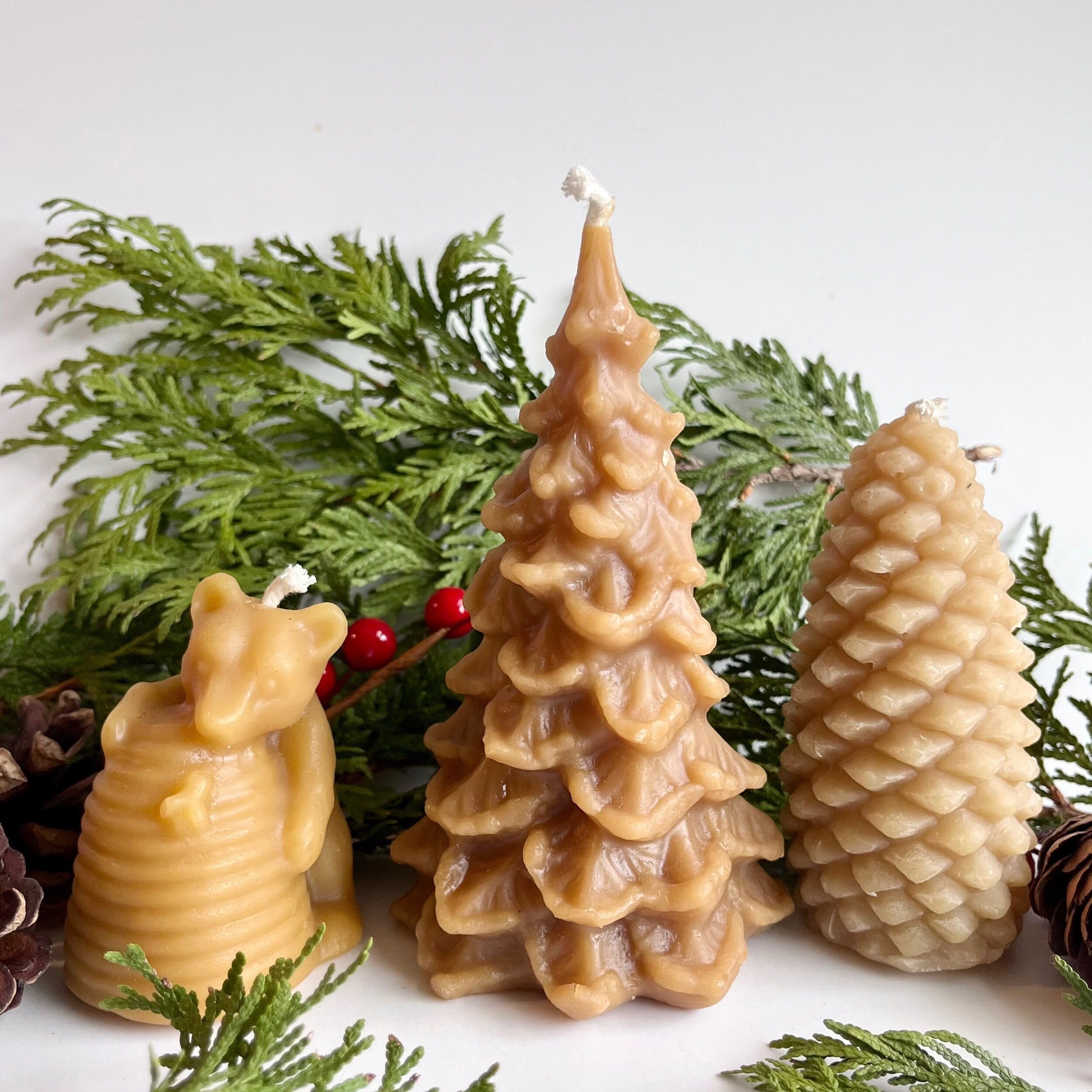Festive Beeswax Candle Set