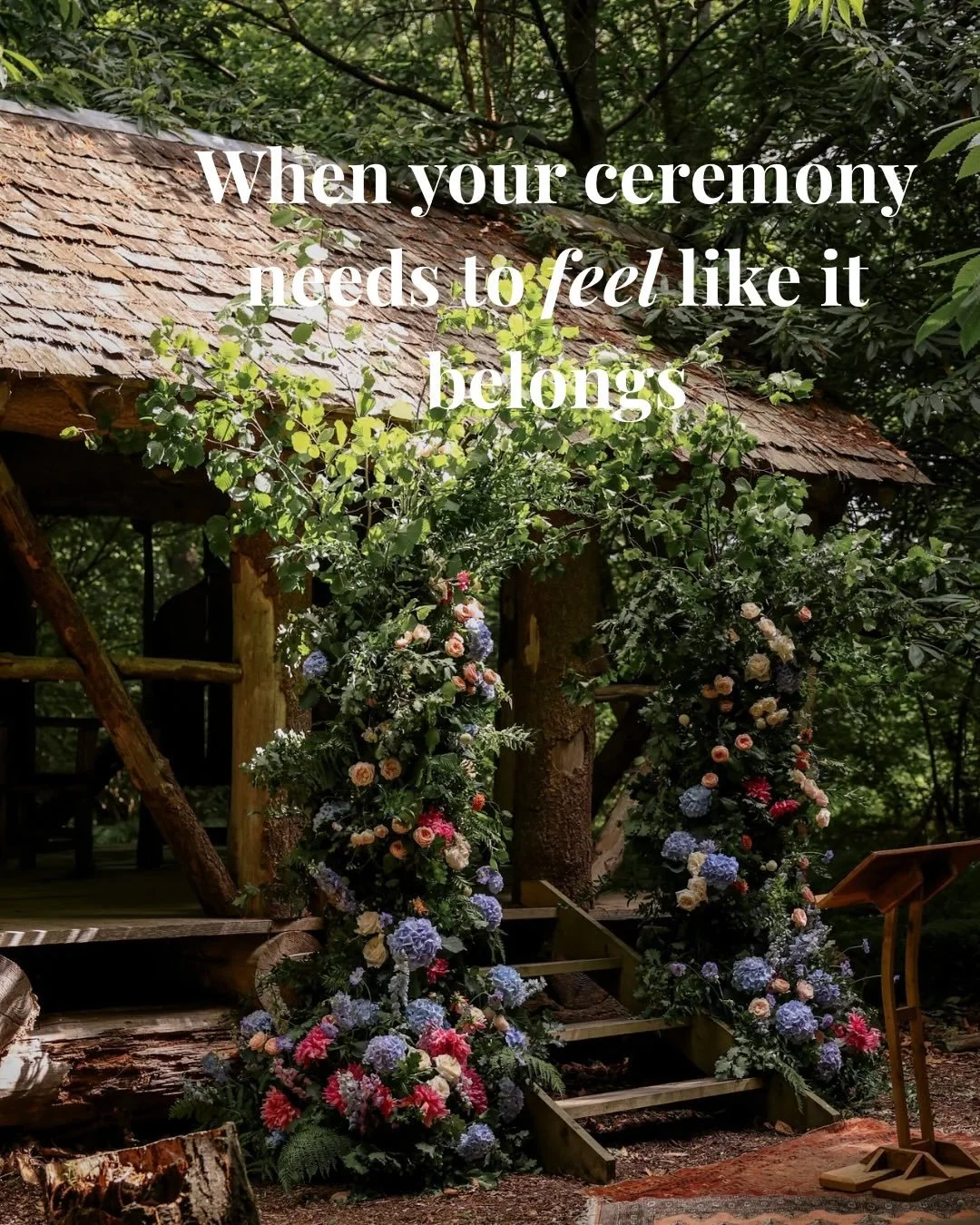 If you&rsquo;re planning a 2026 wedding and feeling stuck on flowers, this is your permission to pause , you don&rsquo;t need all the answers yet, just a direction.
It was a sunny August day, and the woodland setting made M &amp; C&rsquo;s ceremony a