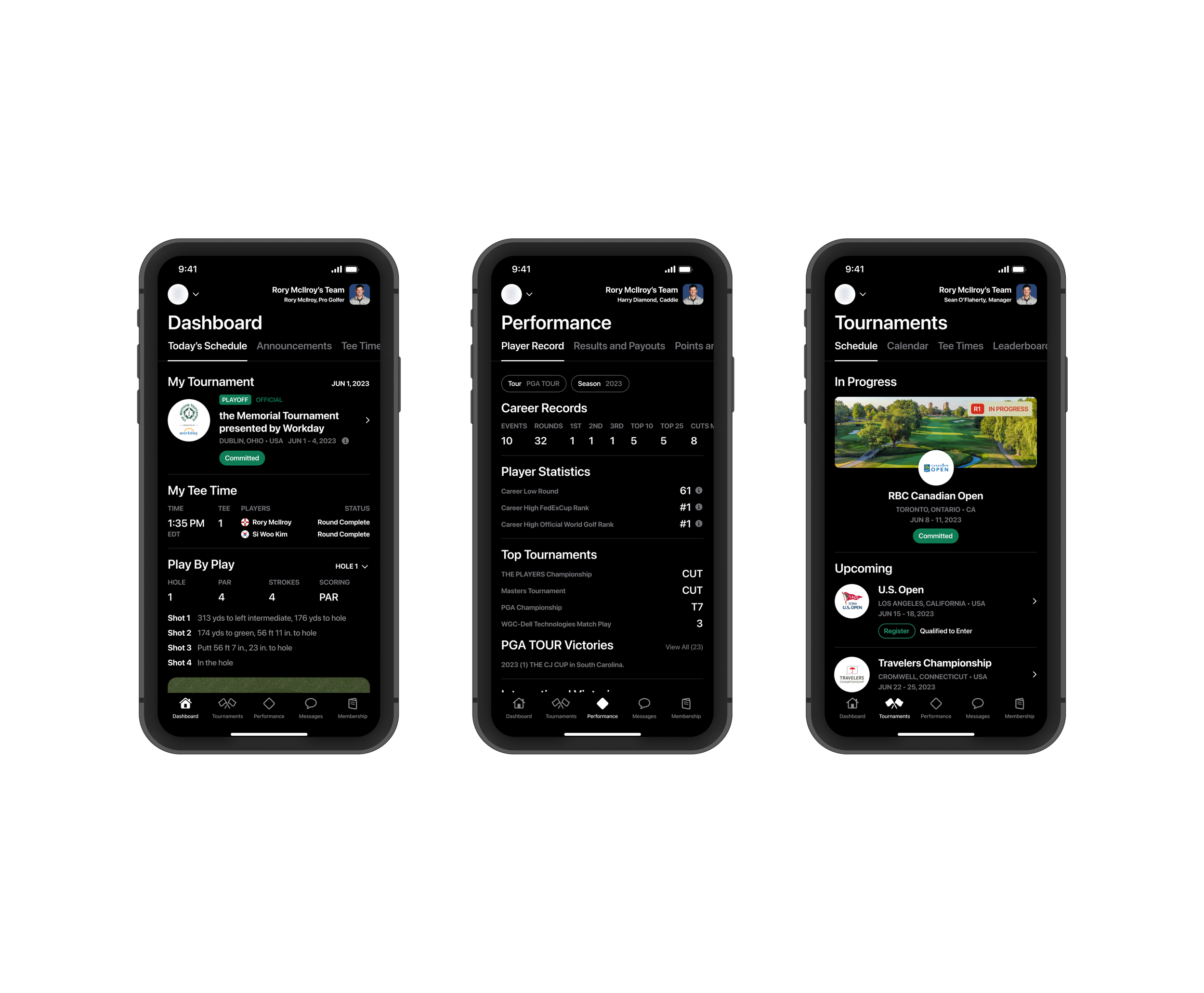 Pro Golfer Manager App