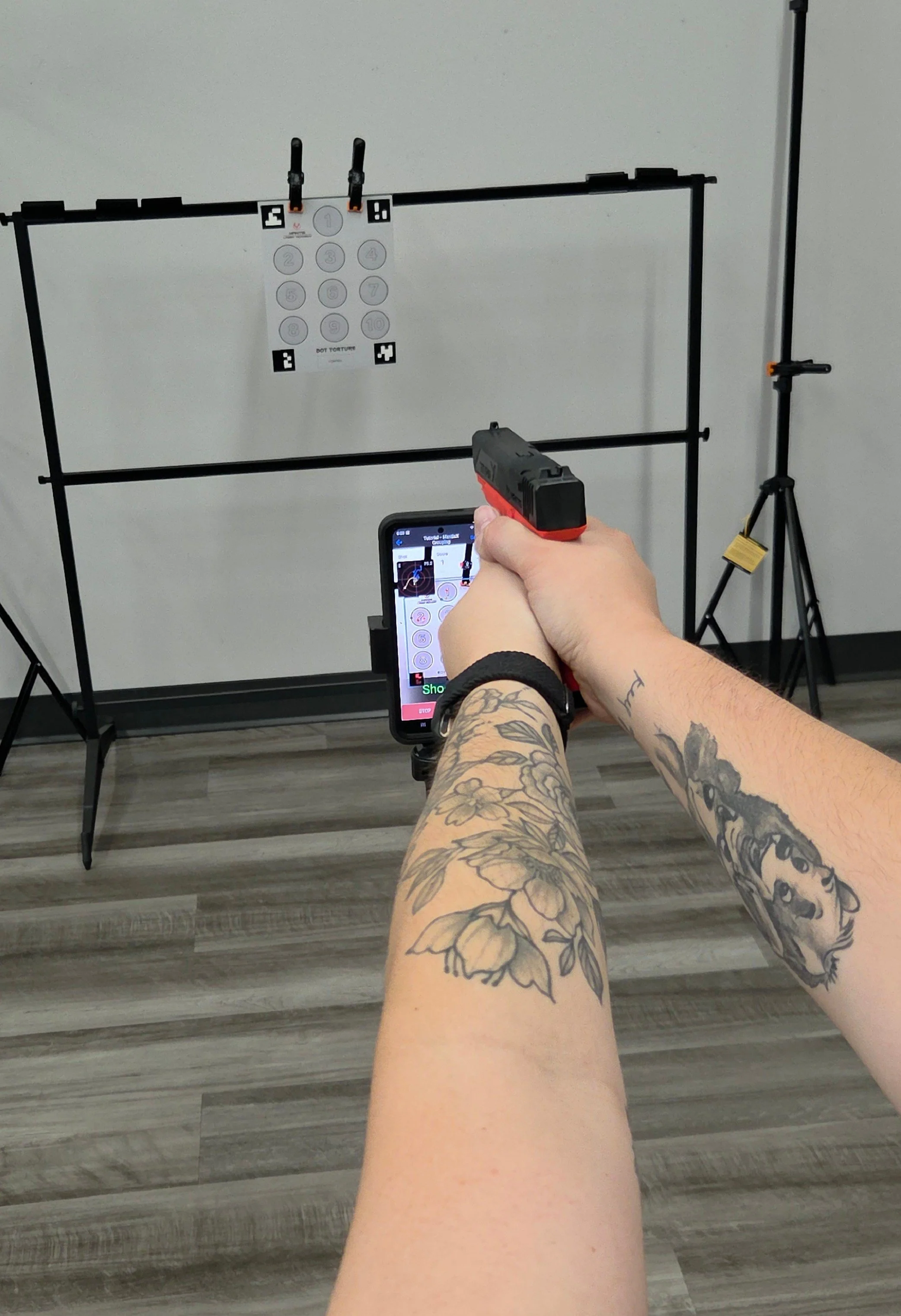 Dry fire shooting practice.