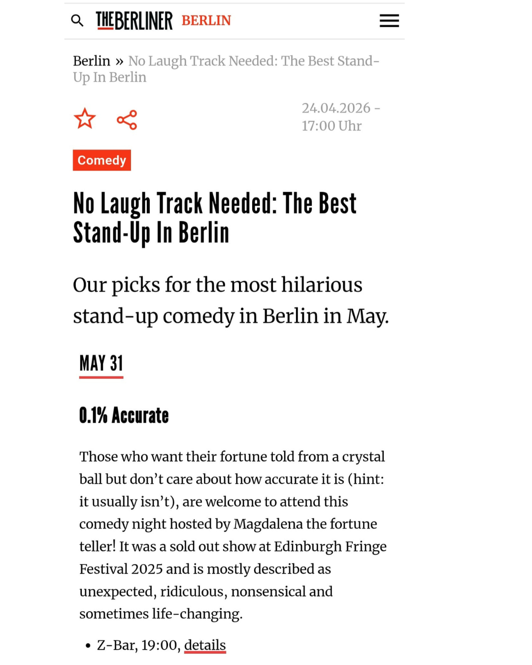 The best stand up in Berlin